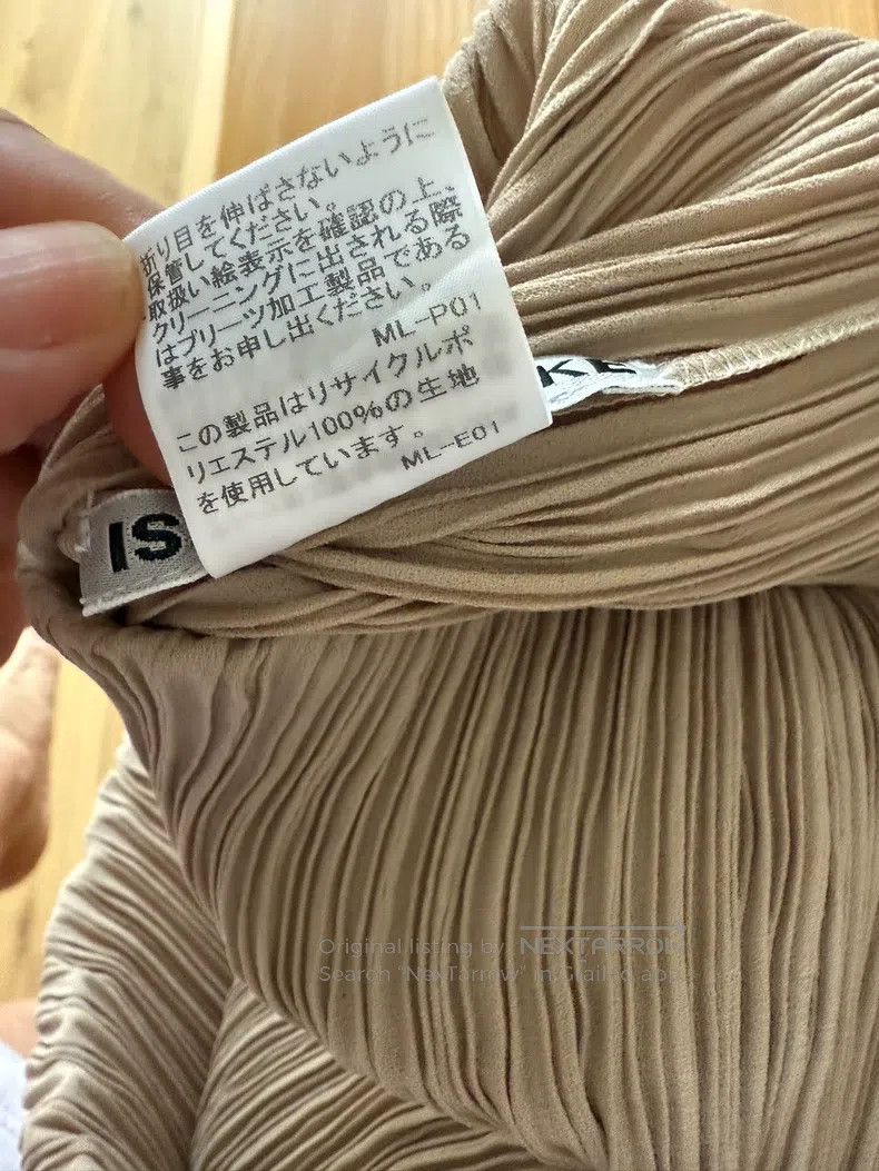 Issey Miyake Issey Miyake Main Line Toothpick Pleat Beige Dress Size M / US 6-8 / IT 42-44 - 5 Thumbnail