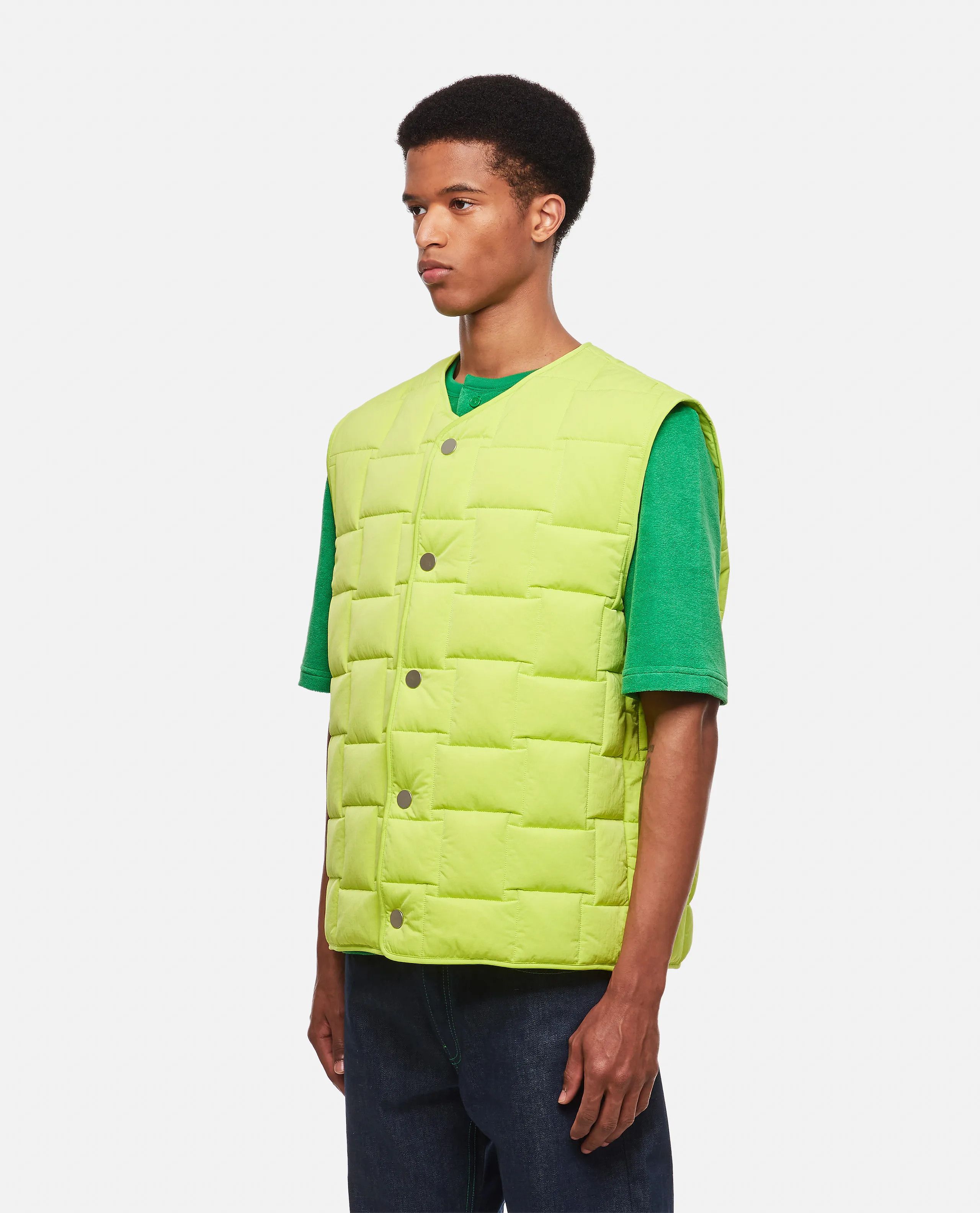 o1loc1c0624 700402 Technical Nylon Intreccio Pattern Vest
