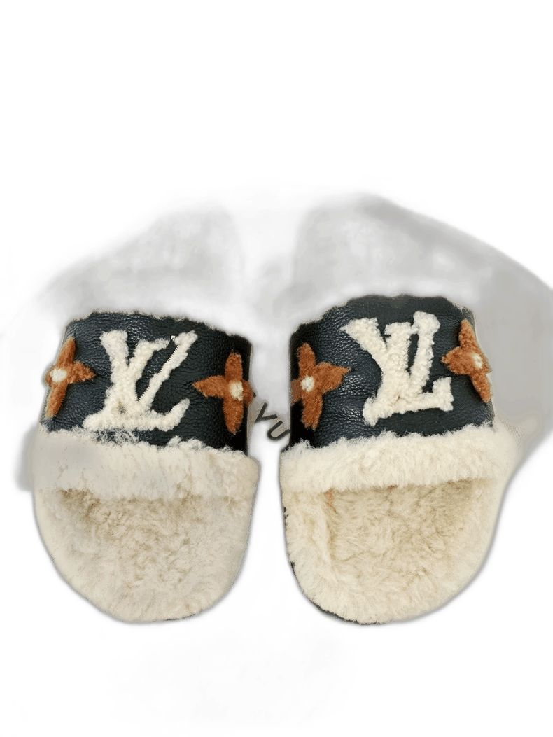 Louis Vuitton Louis Vuitton Black and Beige Slippers -2505 Size US 9 / EU 42 - 1 Thumbnail