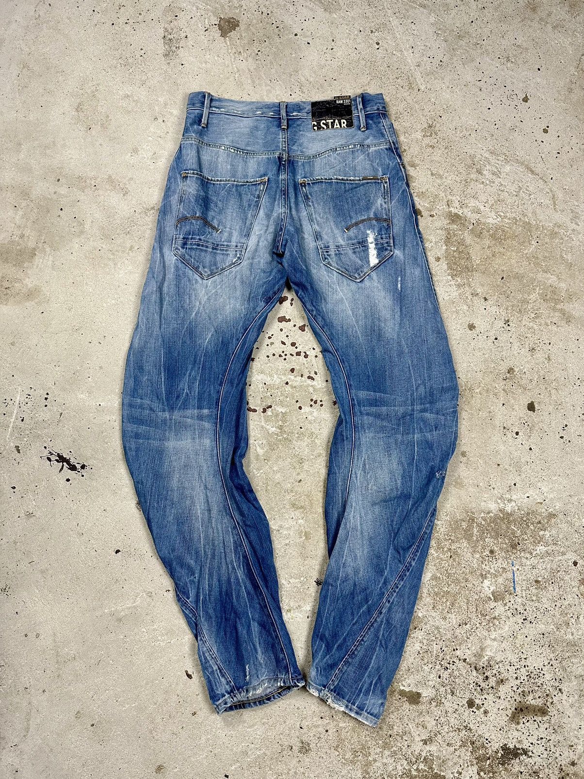G-Star × Vintage Vintage G Star Raw Arc Loose Tapered Denim Pants Trashed Size US 31 - 2 Thumbnail
