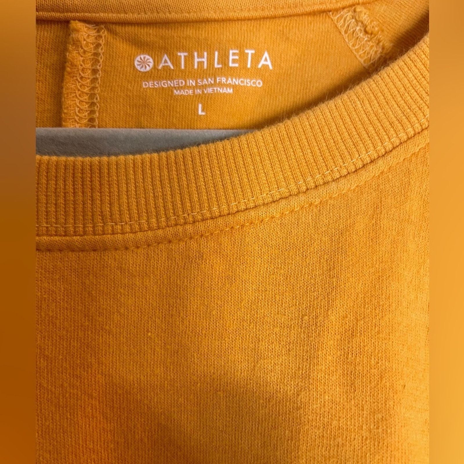 Athleta Athleta Women’s Sweatshirt in Yellow and Cream Size L / US 10 / IT 46 - 2 Thumbnail