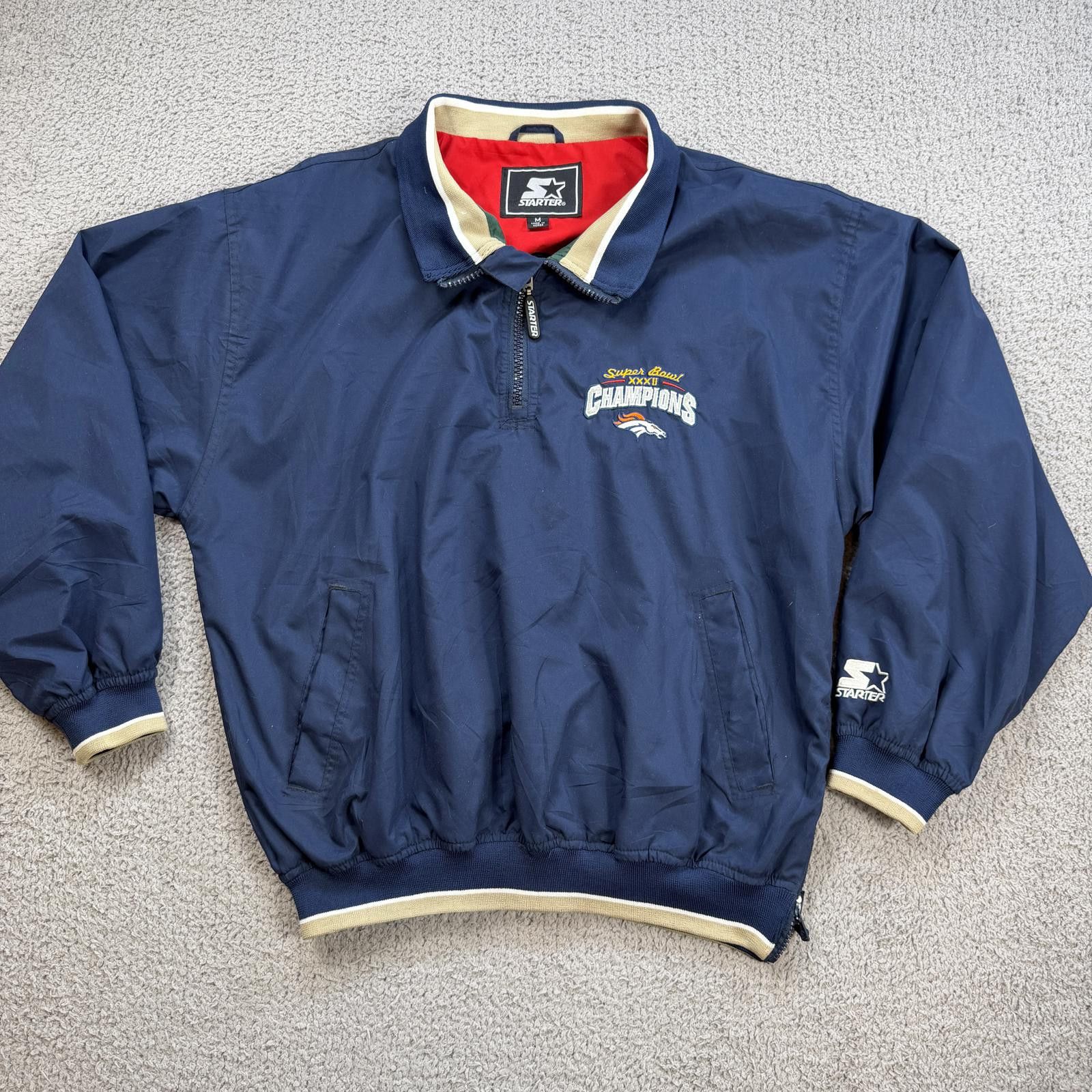 Starter Vintage Denver Broncos Super Bowl Starter Pullover Jacket Size US M / EU 48-50 / 2 - 1 Thumbnail