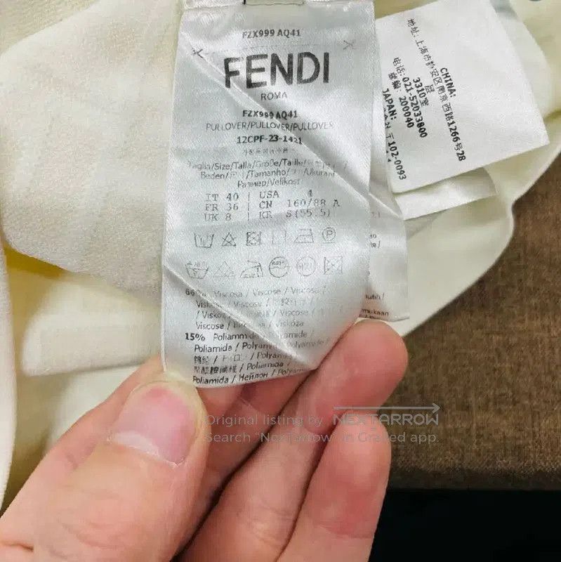 Fendi Fendi Yellow Nylon Women's T-Shirt . Size L / US 10 / IT 46 - 5 Thumbnail