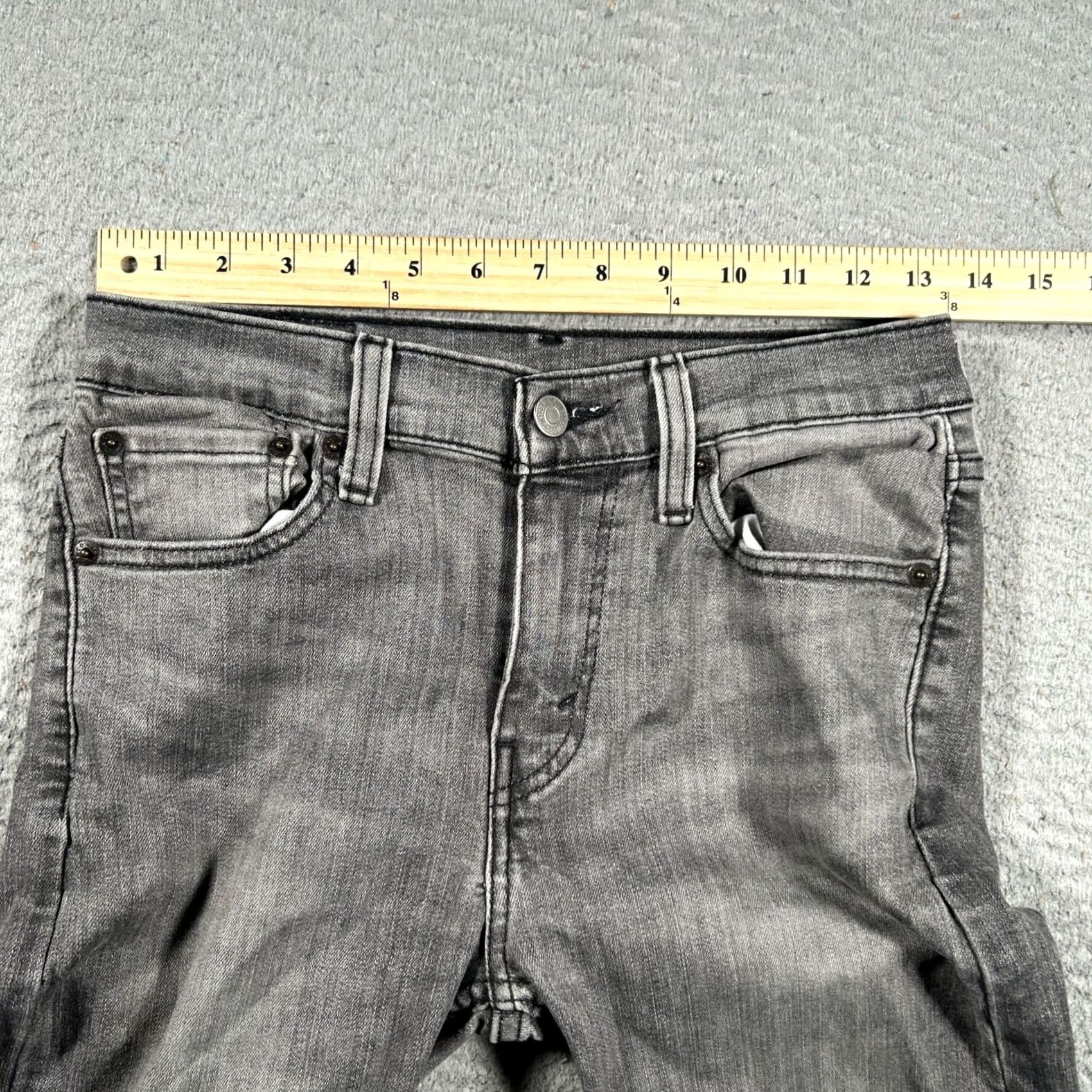Levi's Levi's 510 Skinny Jeans Mens 26x29 Gray Stone Wash Denim Distressed Pockets Zip Button Casual Skater Size US 26 / EU 42 - 7 Thumbnail