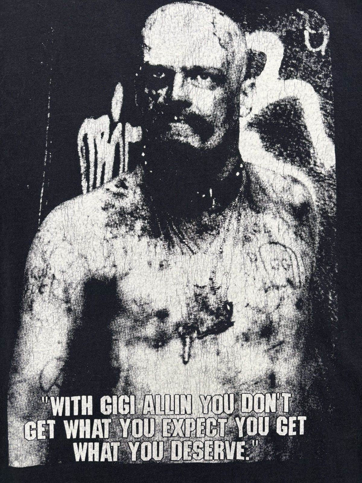 Vintage Vintage 90s GG Allin Punk T Shirt Size US XL / EU 56 / 4 - 2 Thumbnail