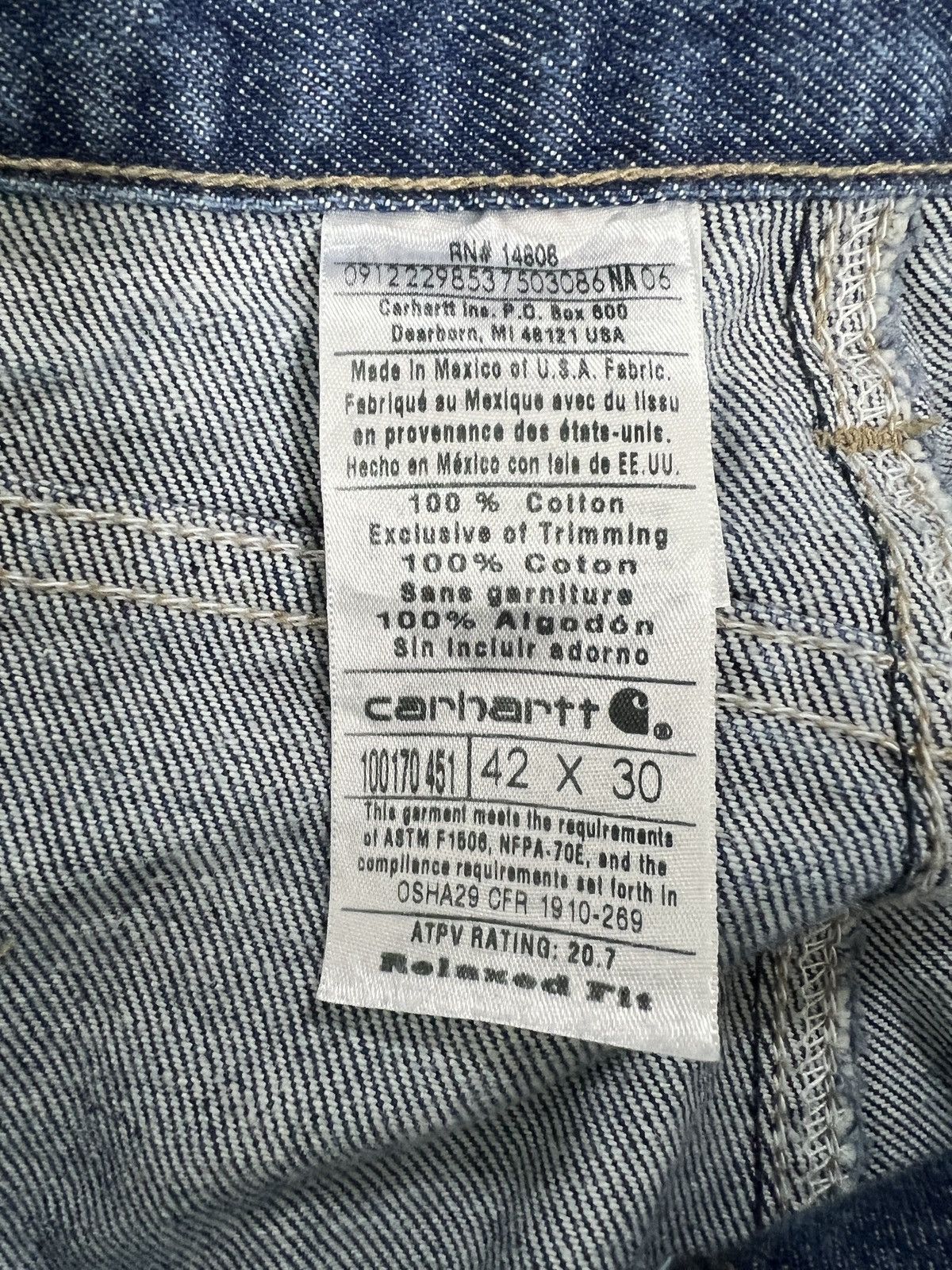 Carhartt Carhartt Blue Denim Jeans Size 42 Workwear Relaxed Fit Men’s Size US 42 / EU 58 - 4 Thumbnail
