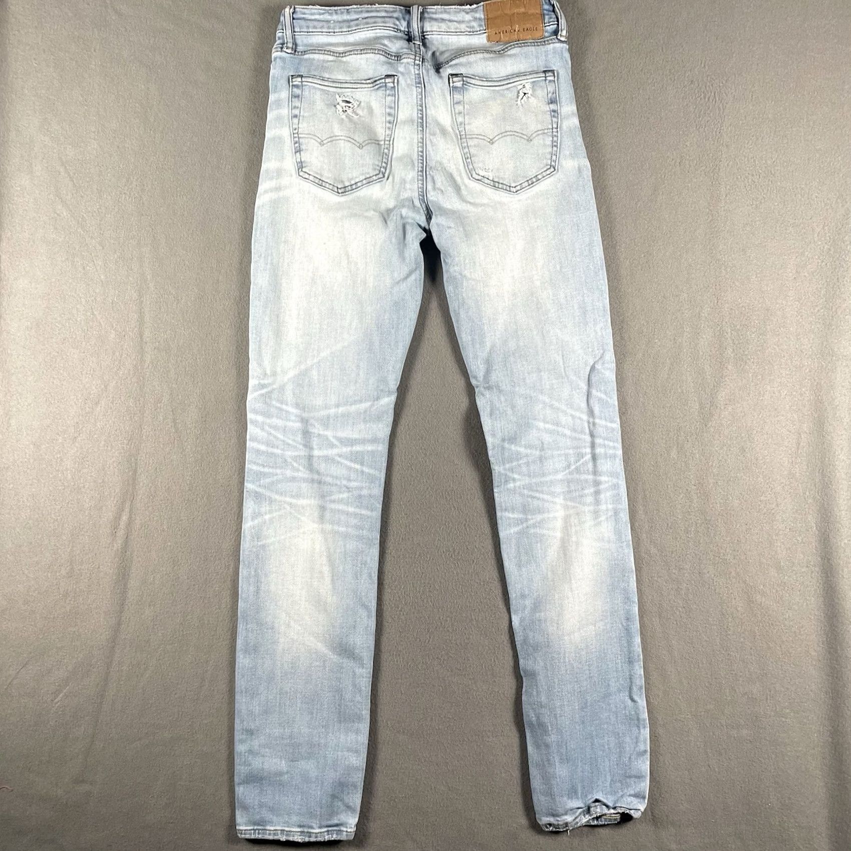American Eagle Outfitters American Eagle Jeans Men’s Slim Cozy Air Flex Light Distressed 30x34 Denim Cotton Blend Blue Modern Slim Fit Regular Men Size US 30 / EU 46 - 4 Thumbnail