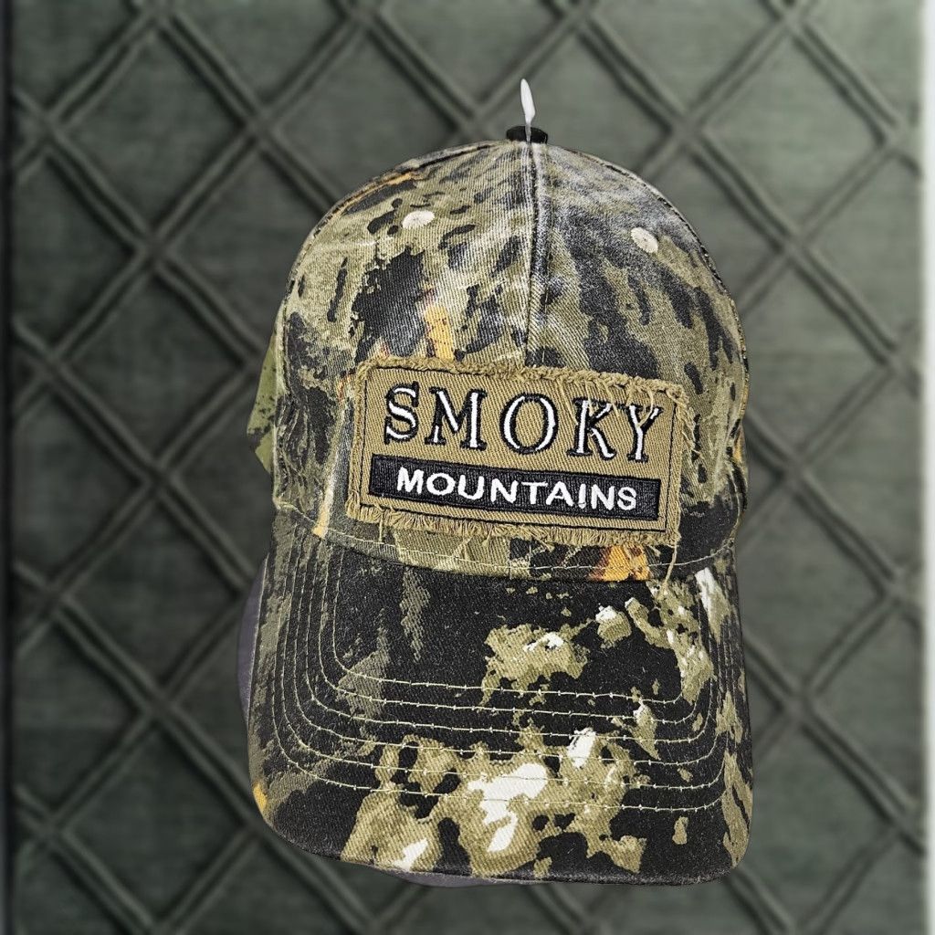 Vintage Jhats Hat Cap Baseball Strap Back One Size Green Camo Mens Smoky Mountains Outdoor Nature Adjustable Camouflage Twill Casual Vintage No N/A Size ONE SIZE - 1 Thumbnail
