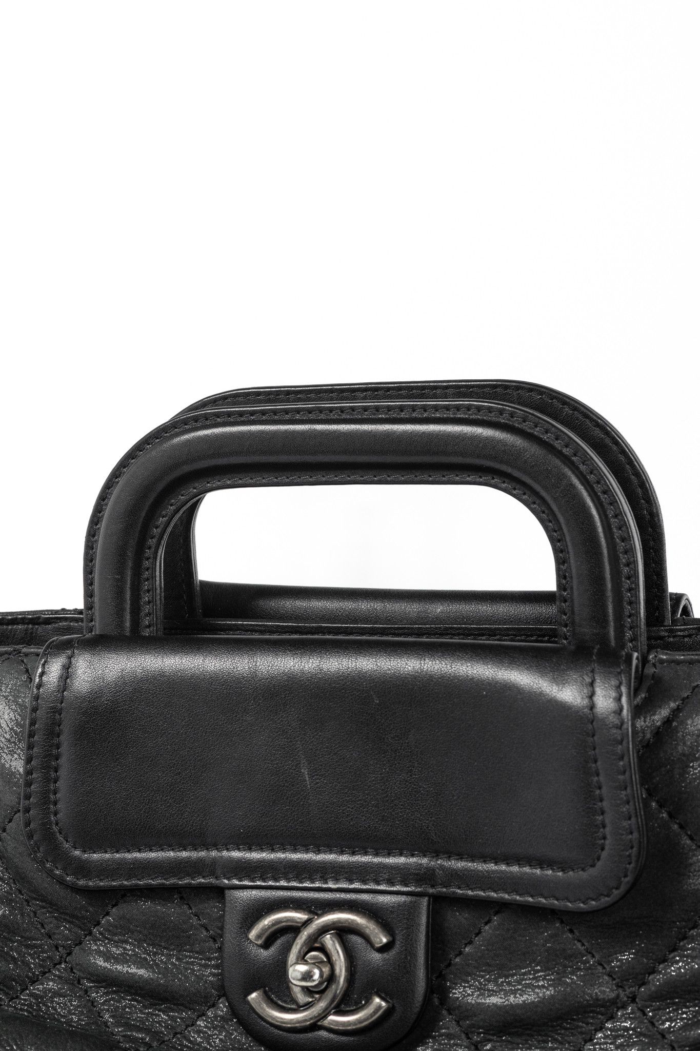 Chanel In-The-Mix Black Iridescent Calfskin Quilted Tote