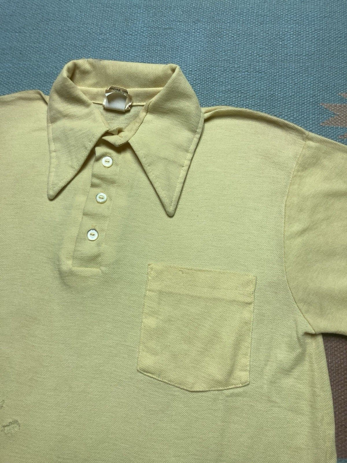 Vintage 70s polo shirt light pale yellow Mojave California medium Size US M / EU 48-50 / 2 - 5 Thumbnail