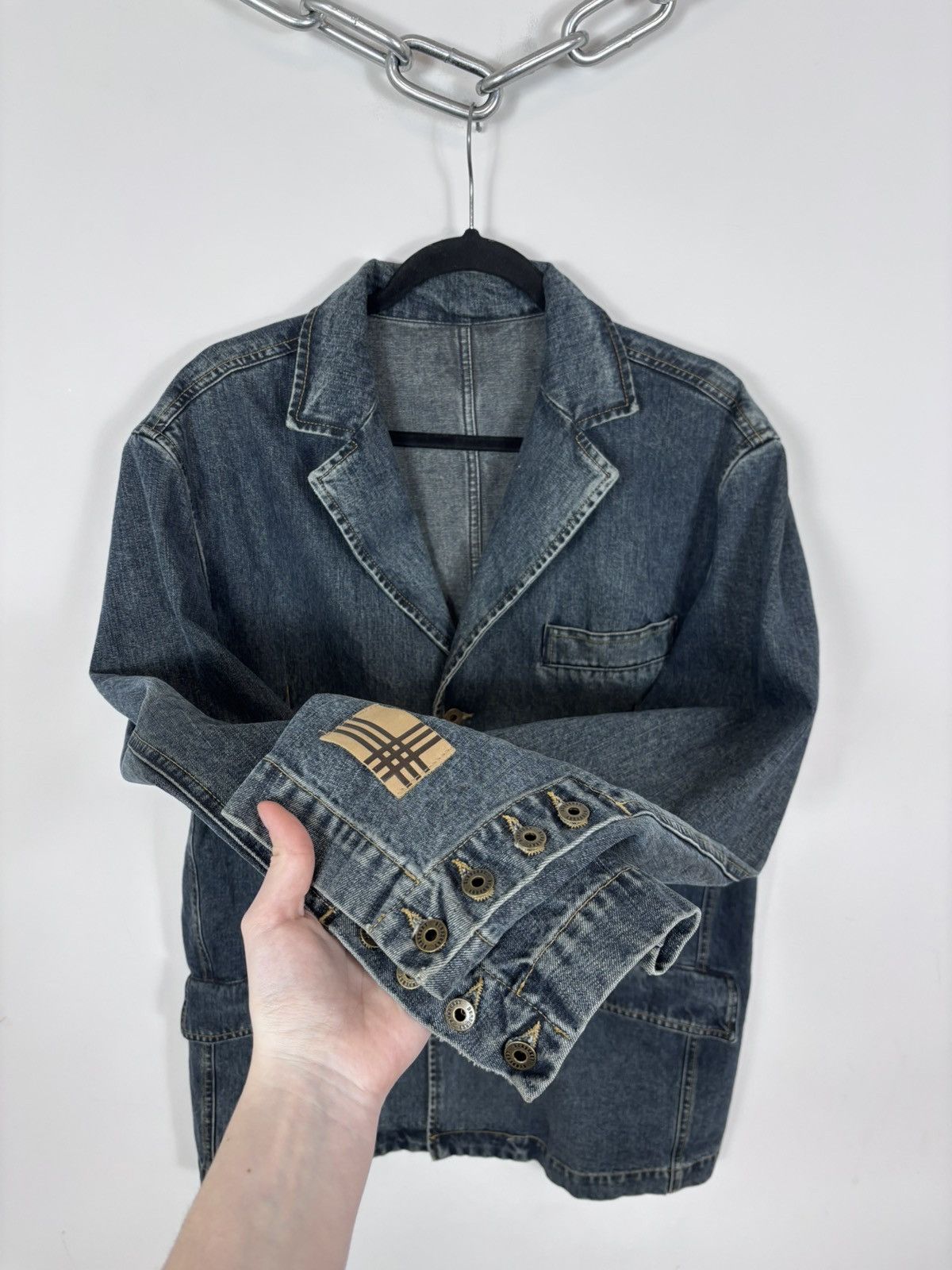 Burberry Burberry London Women’s Blue Denim Blazer Jacket Coat Size XL / US 12-14 / IT 48-50 - 10 Thumbnail