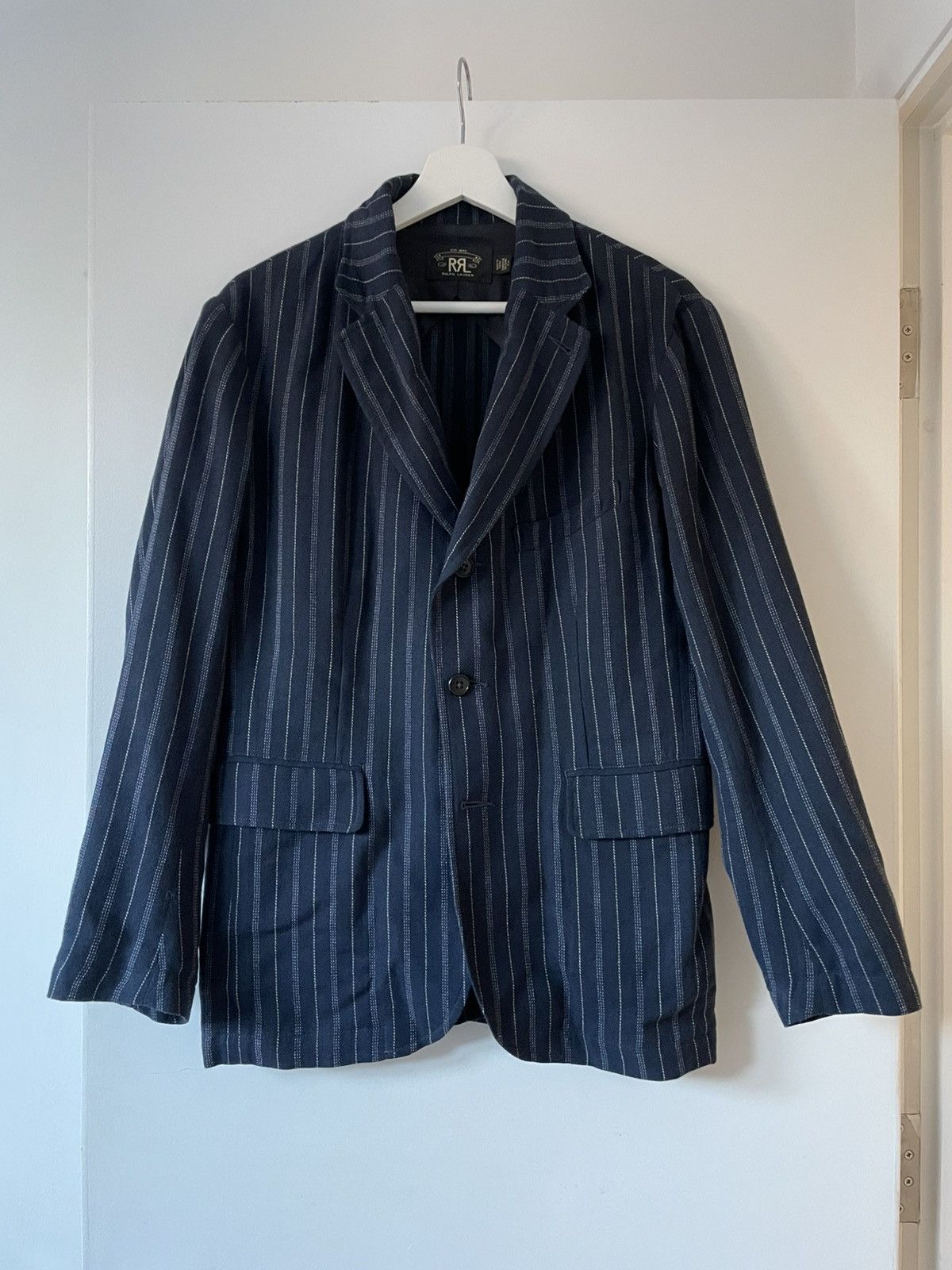 RRL Ralph Lauren Dark Navy Pinstripe Blazer Size US S / EU 44-46 / 1 - 1 Thumbnail