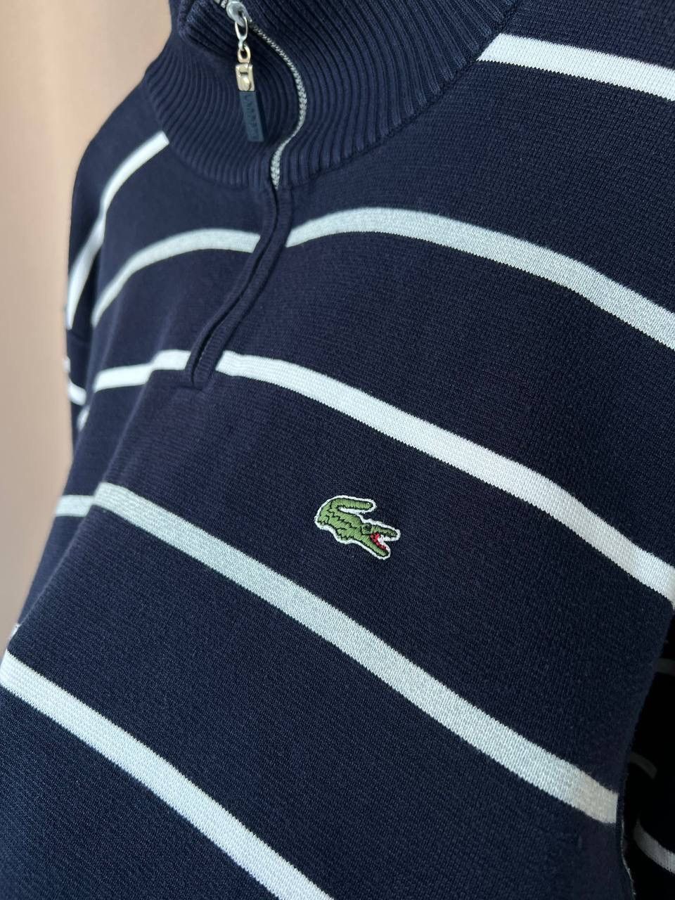 Lacoste Lacoste Half Zip Sweater Mens Size 7 or L Striped Pullover Size US L / EU 52-54 / 3 - 9 Thumbnail