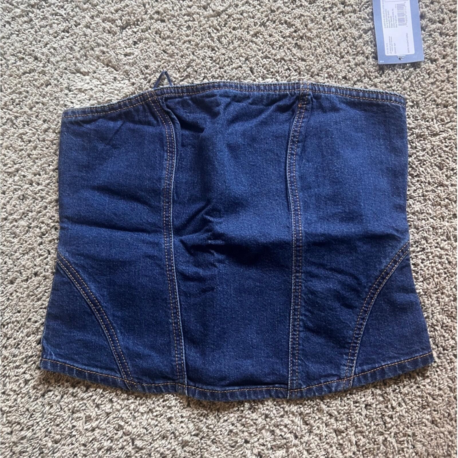 Other Universal Thread Corset Top Womens 4 Dark Wash NWT Denim Size ONE SIZE - 1 Thumbnail