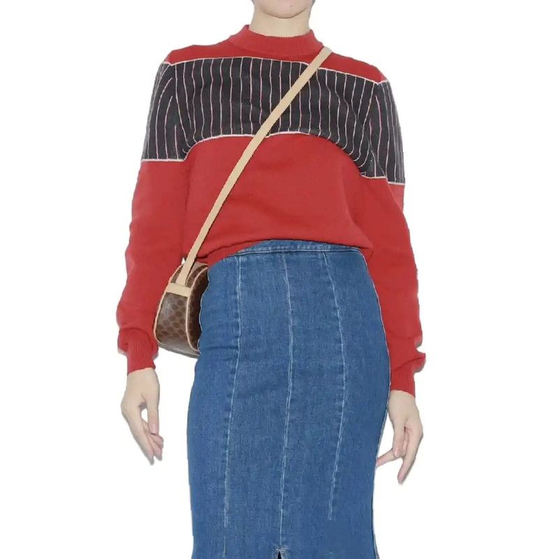 Louis Vuitton Louis Vuitton Red Wool Striped Sweater 0089 Size S / US 4 / IT 40 - 1 Thumbnail