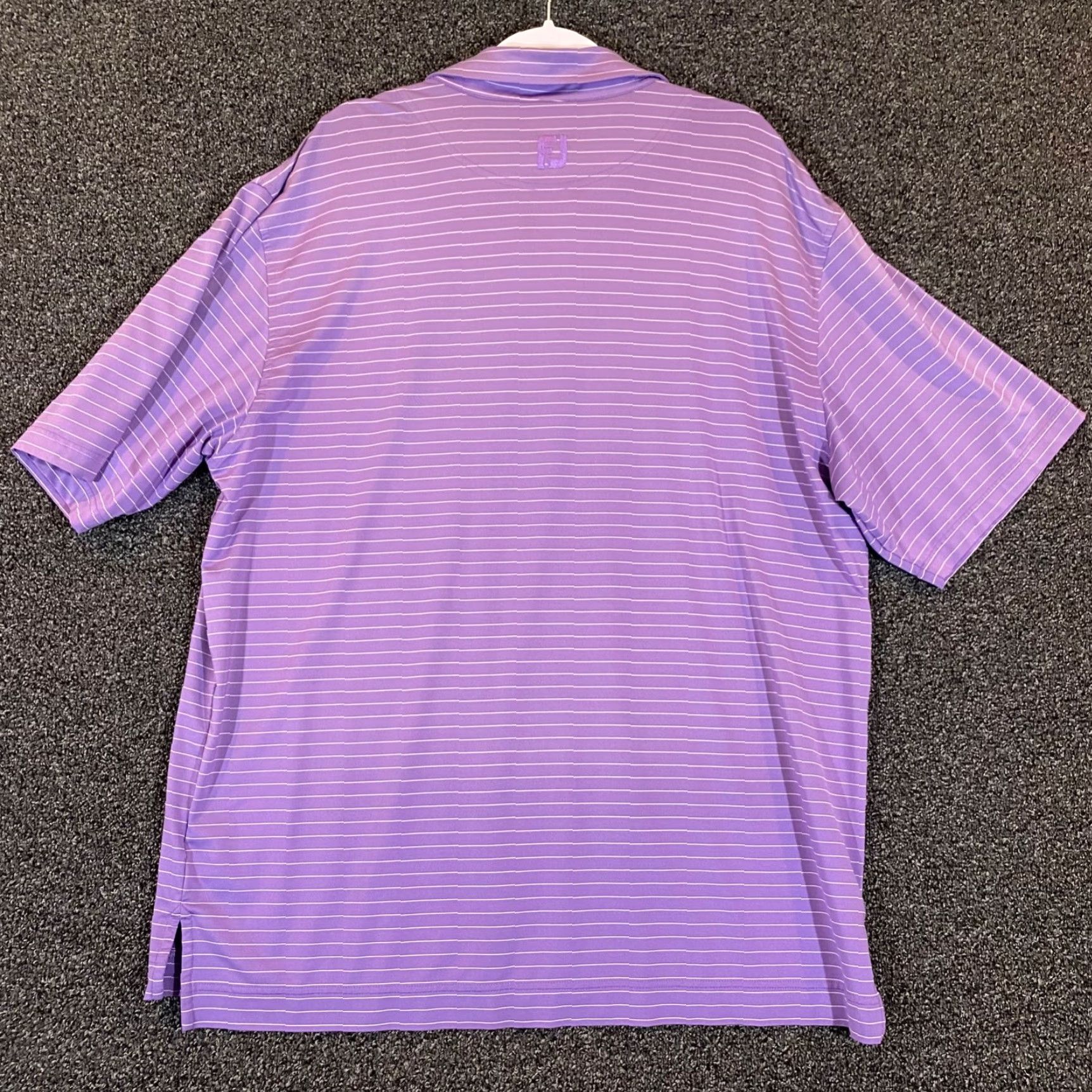 Footjoy FootJoy Polo Mens XL Purple Striped Performance Golf Shirt S/S The Rookery DE Mens XL Purple Striped Polo Golf Shirt Size US XL / EU 56 / 4 - 7 Thumbnail