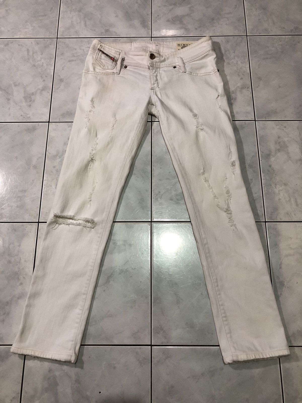 Diesel Diesel Made In Italy Distressed Denim Strech Skinny Jeans Size 26" / US 2 / IT 38 - 22 Thumbnail