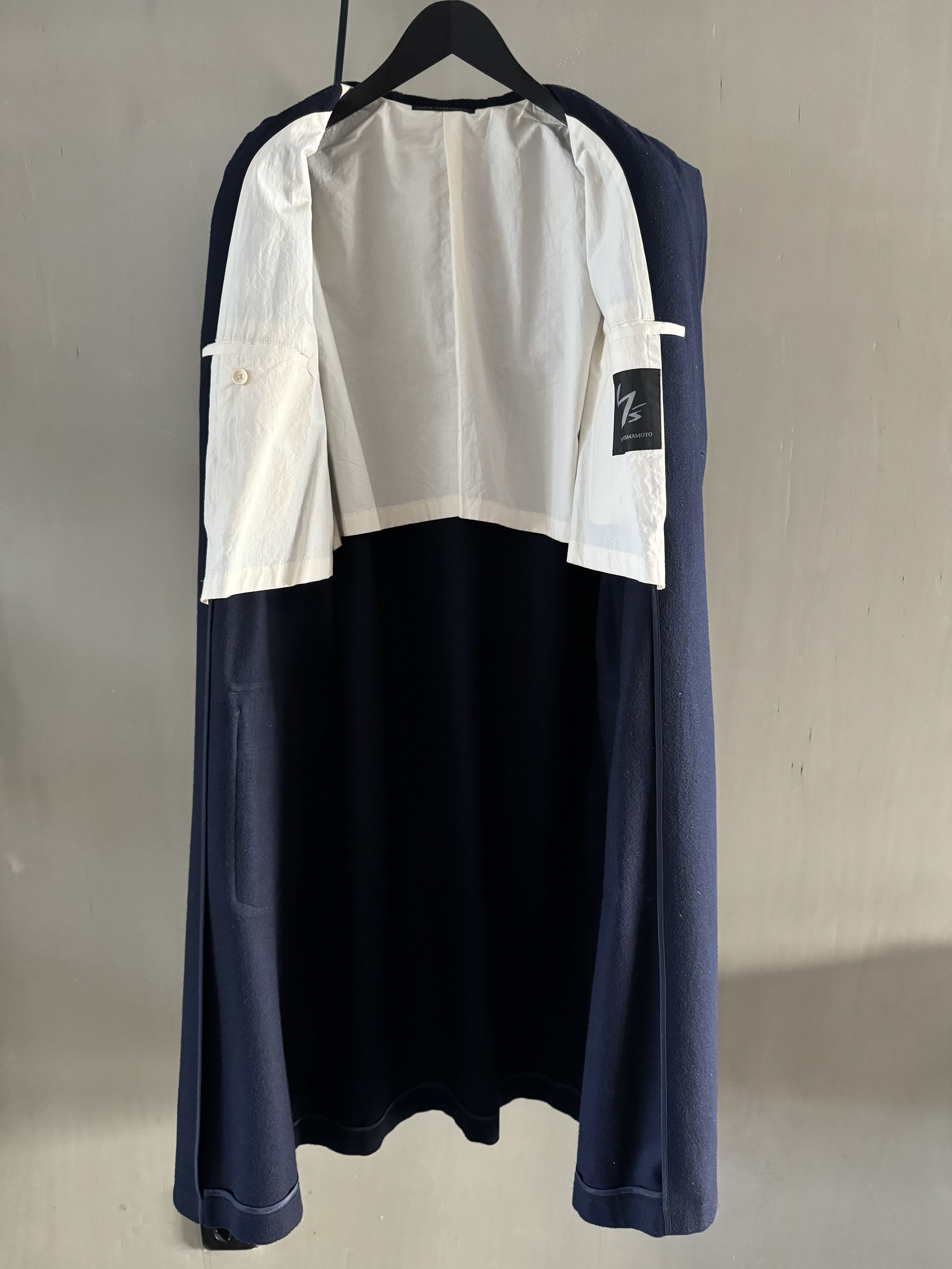 RARE WOOL HOODED LIGHT LONGCOAT BY YY