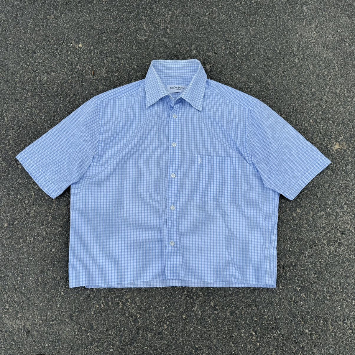 Yves Saint Laurent Yves Saint Laurent Boxy Cropped Checkered Shirt Avant Garde Size US M / EU 48-50 / 2 - 15 Thumbnail