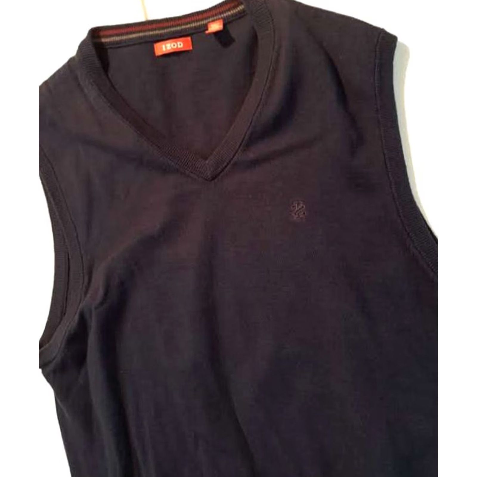 Izod VINTAGE IZOD Golf Sweater-Vest L Adult Large Lite Blue V-Neck Knit Cotton Regular Men Vest Preppy All Seasons Size US L / EU 52-54 / 3 - 2 Thumbnail