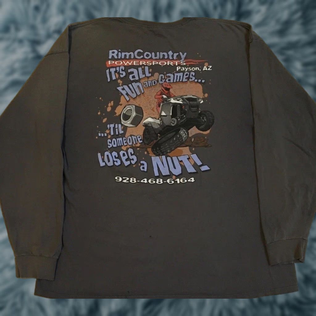 Vintage Vtg Its Fun Til Someone Loses A Nut Faded Shirt XL Harley Davidson Motocross Graphic Tee Grunge 90s Mens Size US XL / EU 56 / 4 - 1 Thumbnail