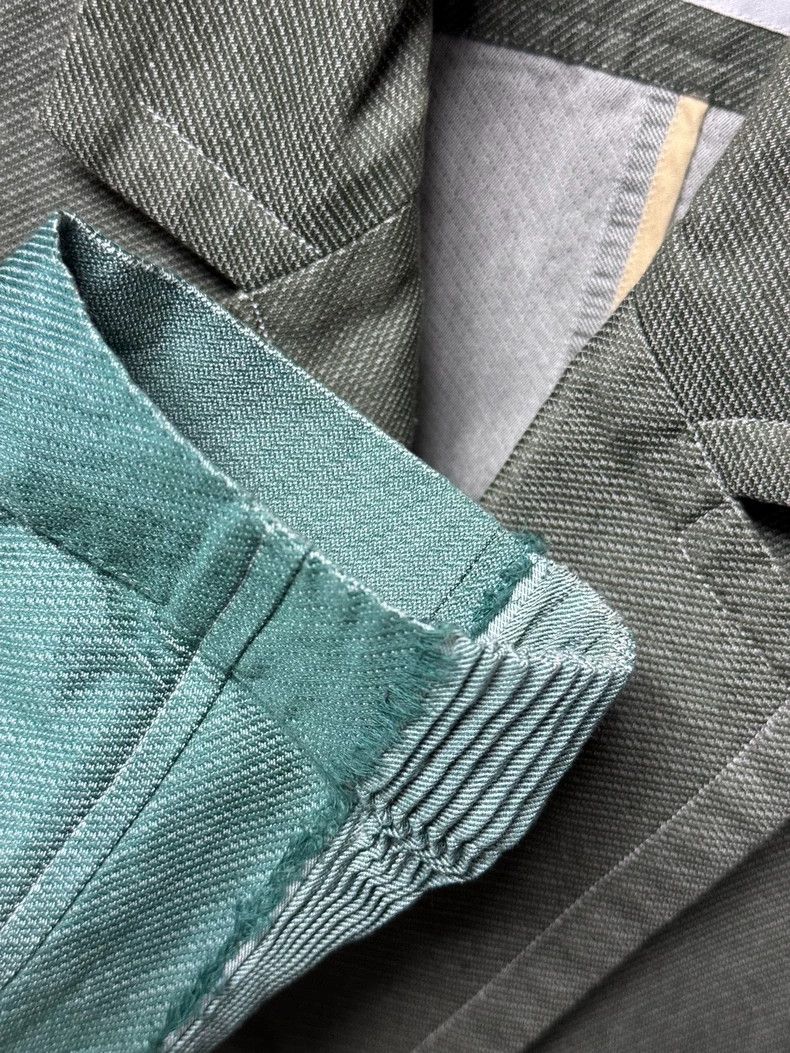 Issey Miyake Issey Miyake size:2 A grey-green color-blocked suit Size XS / US 0-2 / IT 36-38 - 4 Thumbnail