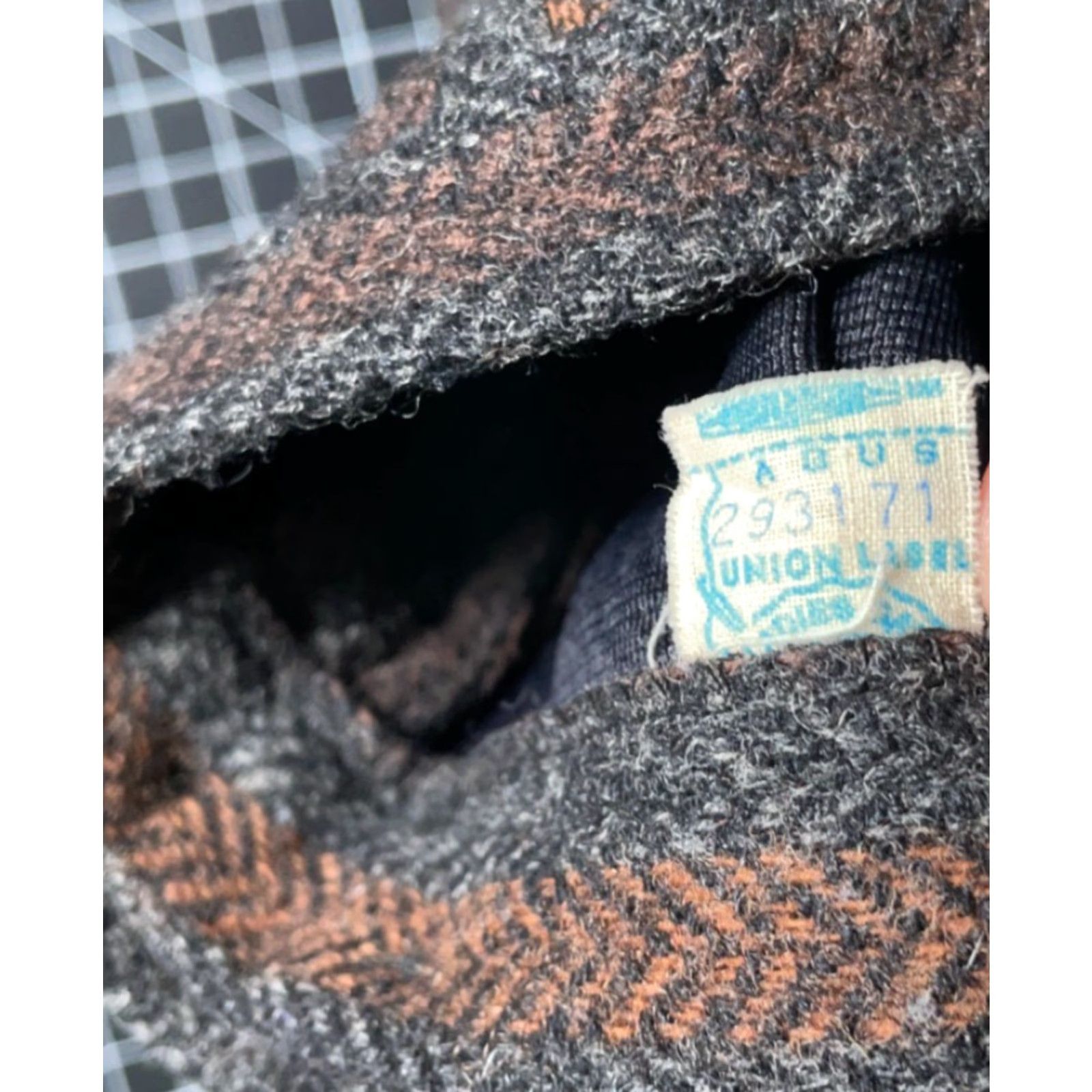 Vintage VINTAGE Wool Stripe Pants Women's XS High Rise 70s Gray Charcoal Herringbone Burnt Orange Slacks Size 26" / US 2 / IT 38 - 3 Thumbnail