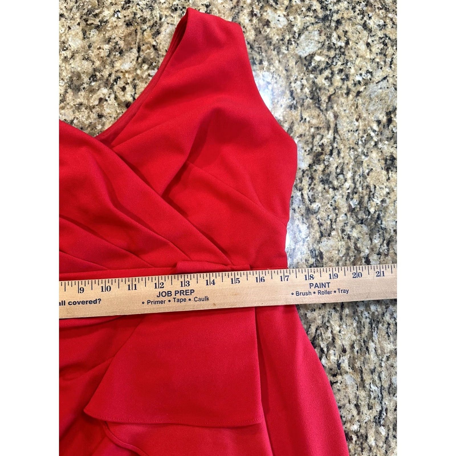 Vintage Betsy & Adam Maxi Dress Women’s Red Ruffled High-Low Sleeveless 16W Plus Size Size XXL / US 16-18 / IT 52-54 - 3 Thumbnail