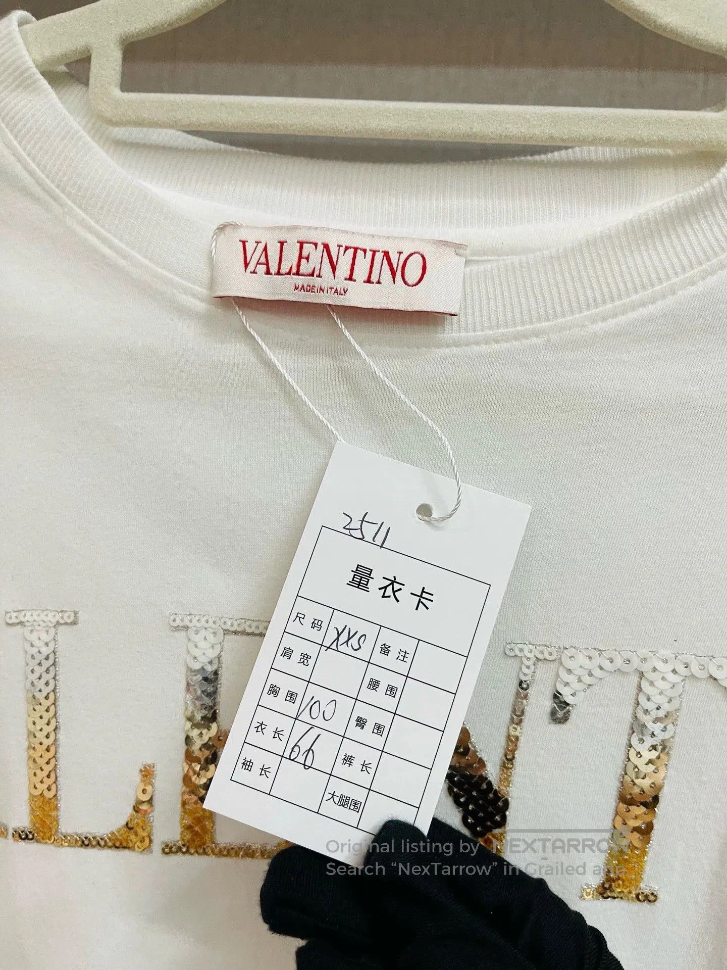 Valentino Valentino White Logo Sequin Short Sleeve. Size US XXS / EU 40 - 2 Thumbnail