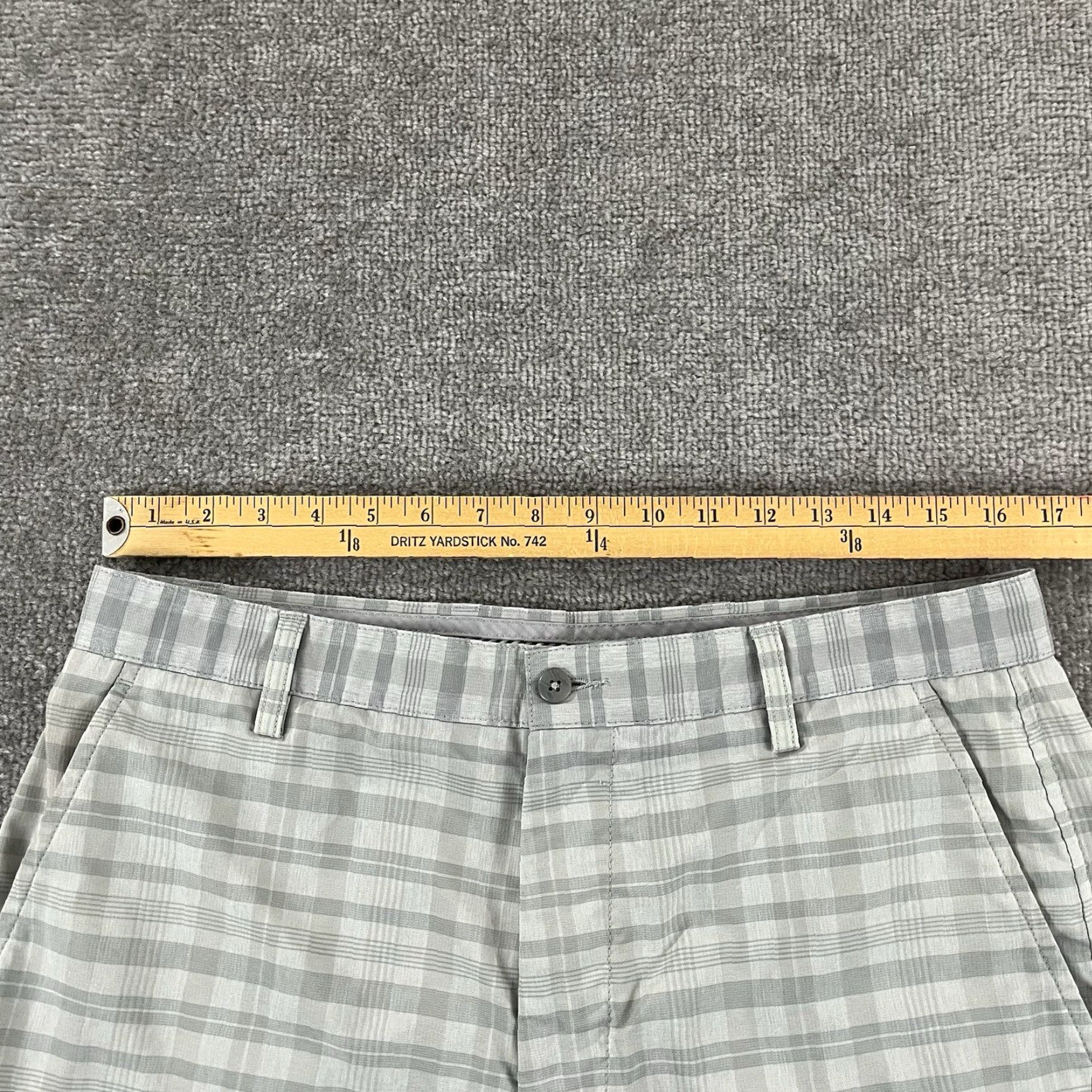 Footjoy FootJoy Mens Shorts 34 Gray Plaid Golf Stretch Performance Chino 9in Inseam 5-Pocket Brand Logo Breathable Casual Sports Mens Size US 34 / EU 50 - 4 Thumbnail