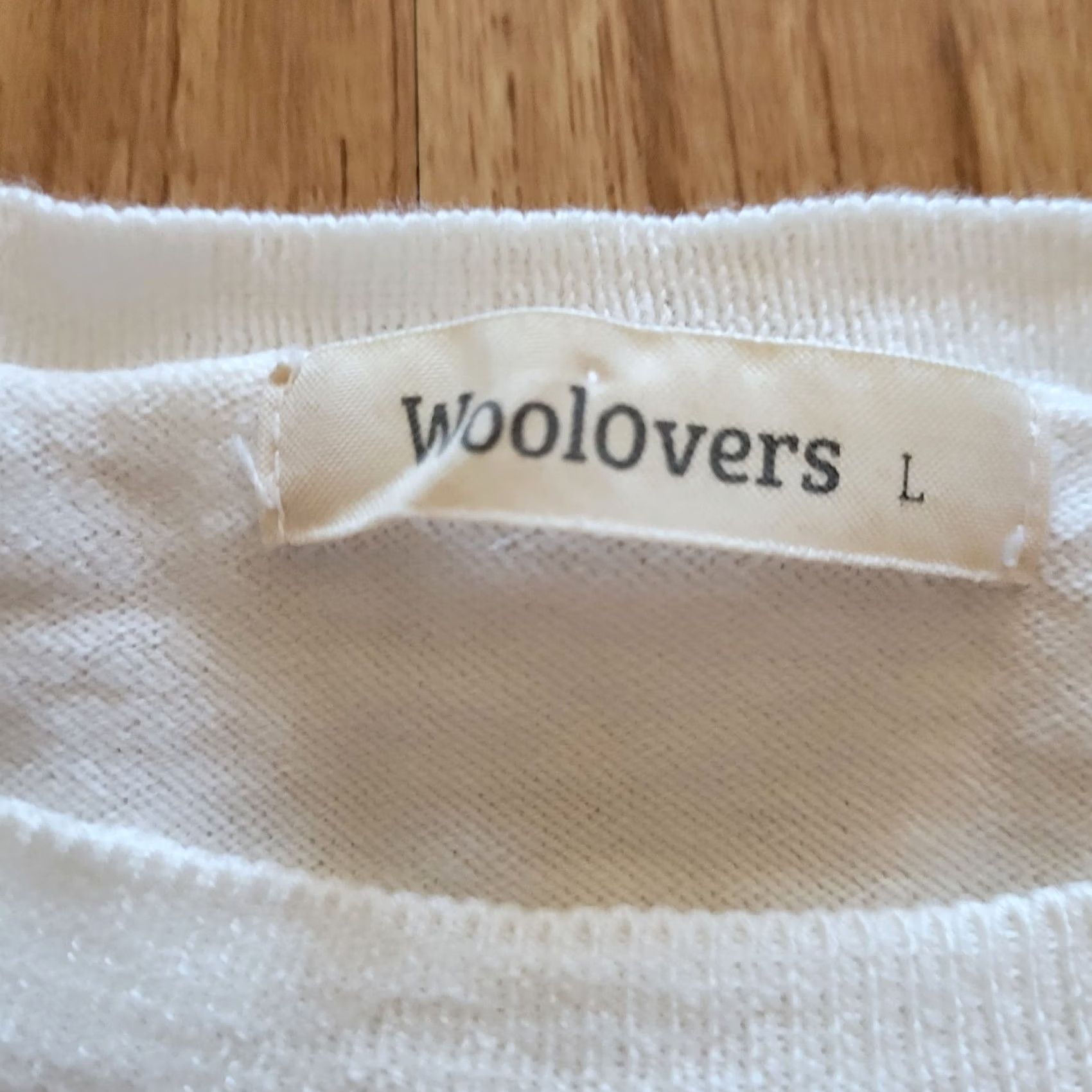 Vintage Woolovers Sweater Shirt Womens Large White Polka Dot Embroidered Boat Neck Knit Pullover Formal Casual Workwear Autumn Winter Men/Women Size L / US 10 / IT 46 - 4 Thumbnail