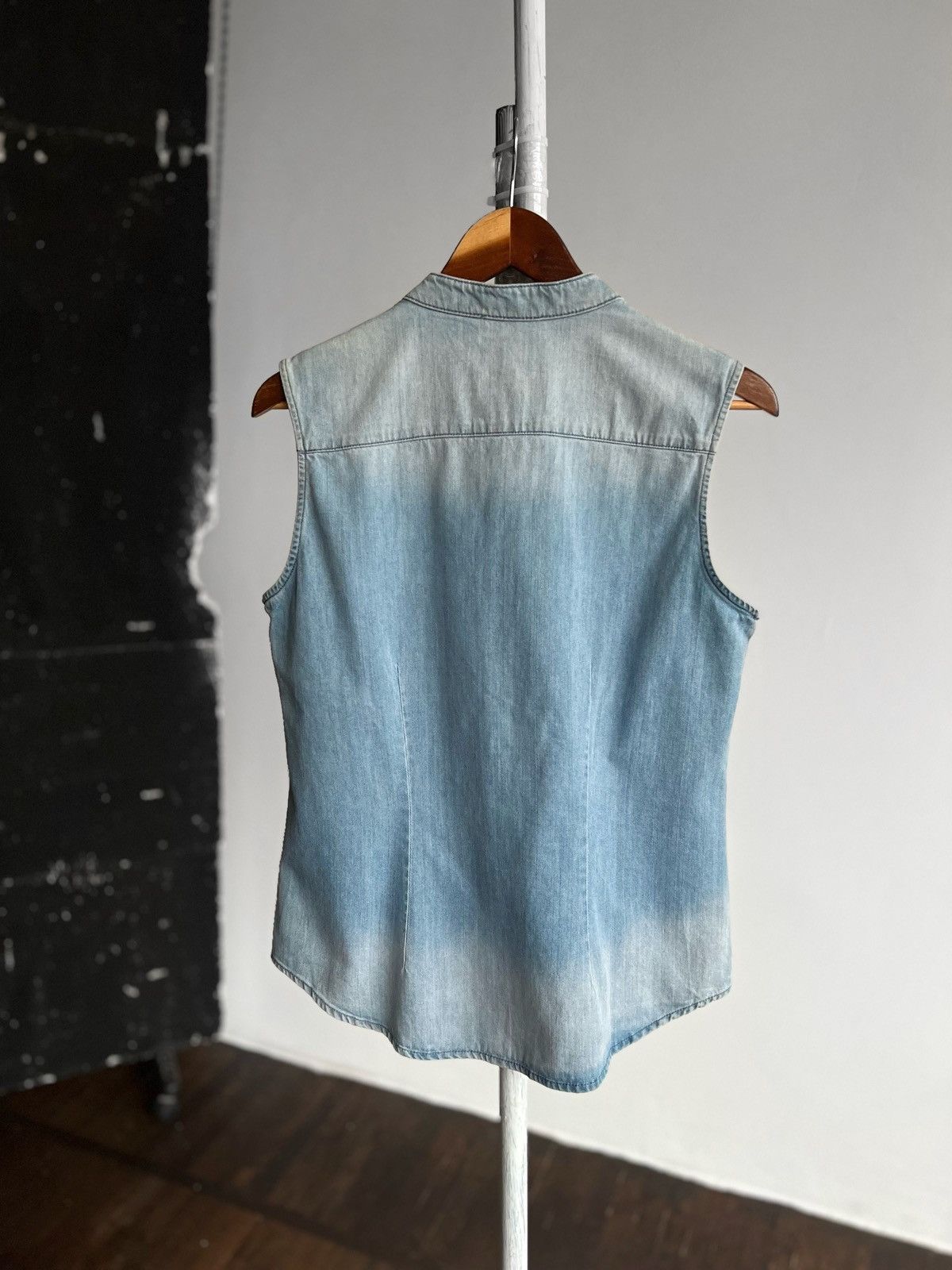 Designer × Other Maerz Muenchen Germany Jean Denim Sleeveless Blue Top Vest Size M / US 6-8 / IT 42-44 - 2 Thumbnail