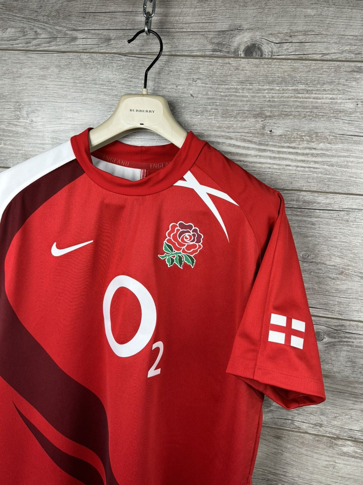 Nike NIKE ENGLAND 🏴󠁧󠁢󠁥󠁮󠁧󠁿 RUGBY 🏉 JERSEY Y2K DRILL STYLE SIZE L Size US L / EU 52-54 / 3 - 8 Thumbnail