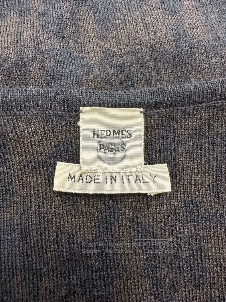 Hermes Hermes Cashmere Knit Open Front Long Sleeve Jacket - Dark Size M / US 6-8 / IT 42-44 - 7 Thumbnail
