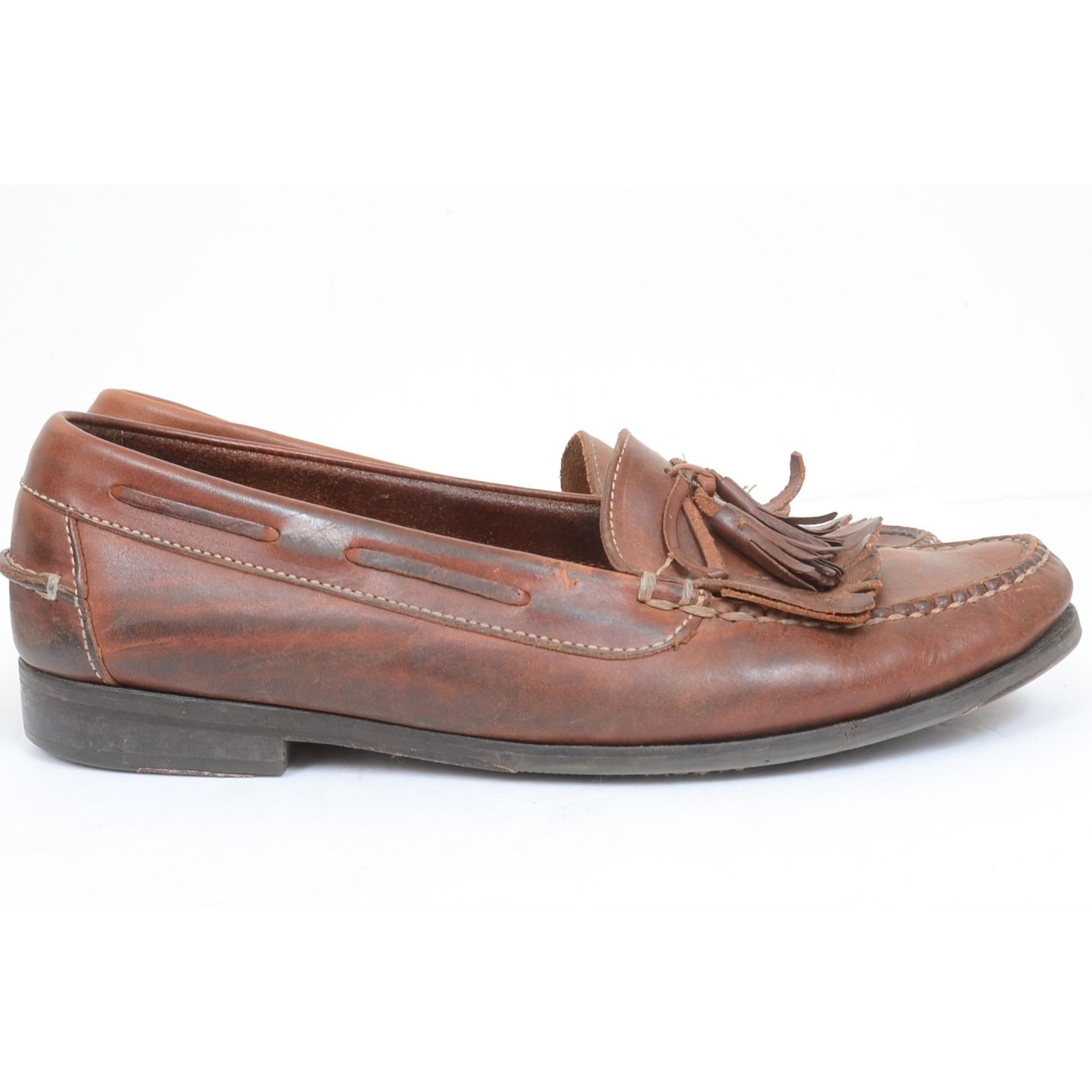 Cole Haan Cole Haan Mens Size 11D Brown Leather Tassles Pinch Loafers Size US 11 / EU 44 - 3 Thumbnail