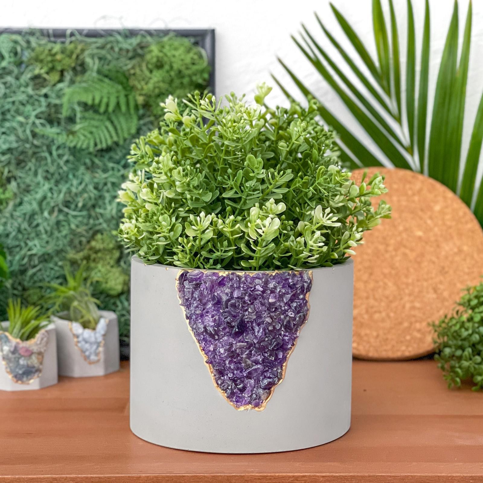 Other Succulent Planter Large Geode Planter Amethyst Crystal Pot Size ONE SIZE - 3 Thumbnail