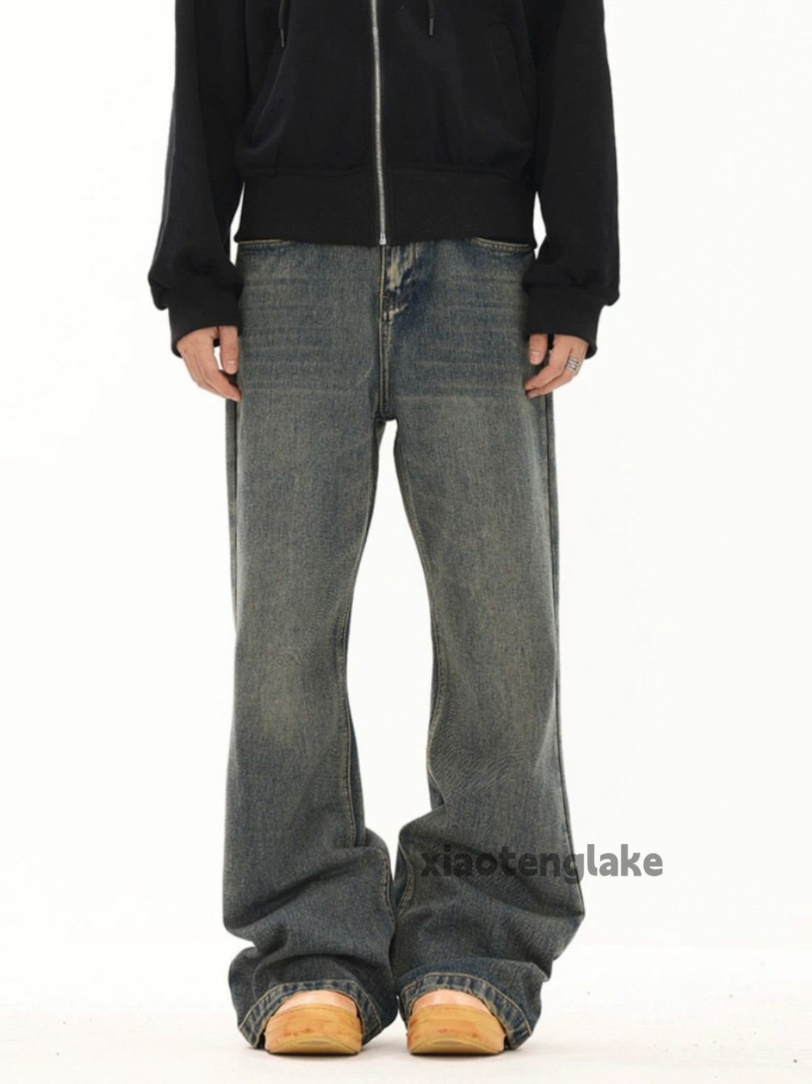 Jean × Vintage washed faded rock yuppie flared jeans Size US 32 / EU 48 - 2 Thumbnail