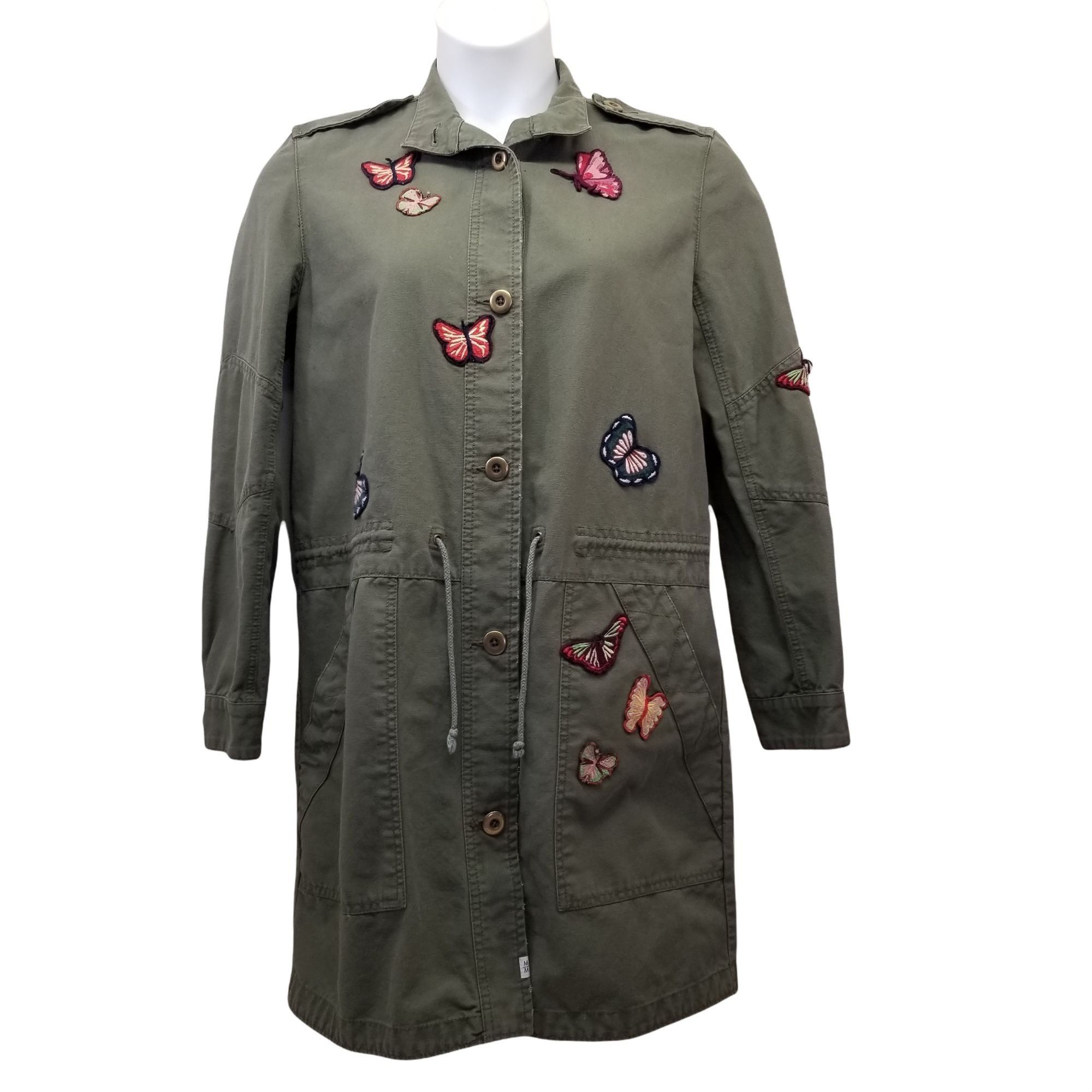 Other Melrose Market S Button Up Butterfly Patches Jacket Army Gre Size S / US 4 / IT 40 - 3 Thumbnail