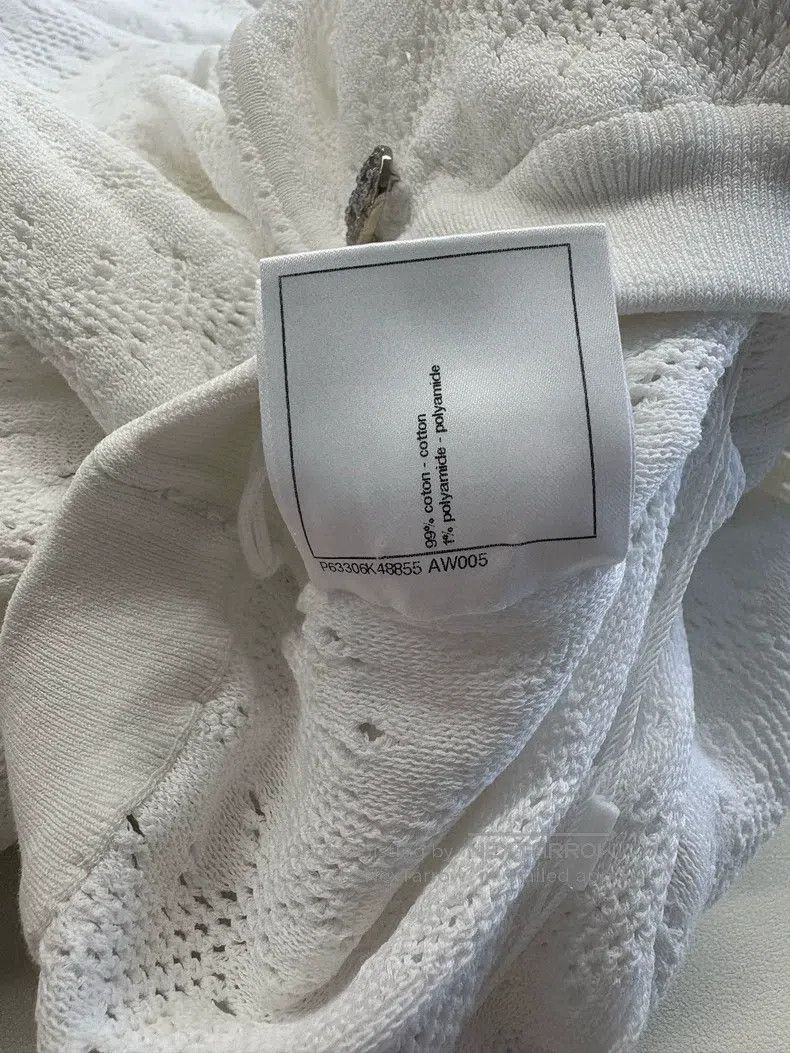 Chanel Chanel White hollow knitted wide-leg trousers Size 26" / US 2 / IT 38 - 6 Thumbnail