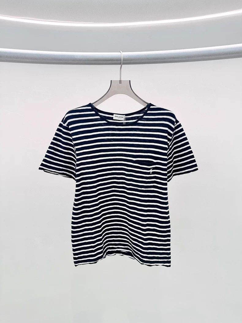 Saint Laurent Paris Saint Laurent Paris Black and white striped T-shirt Size ONE SIZE - 1 Thumbnail