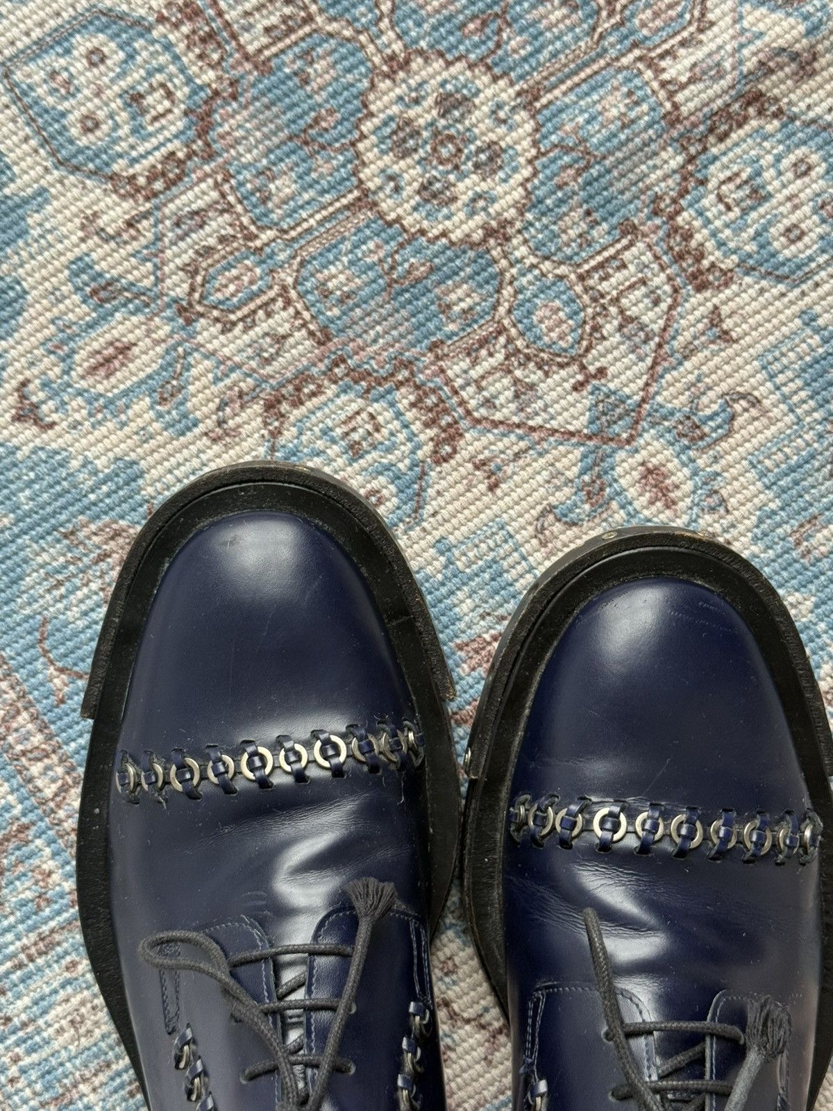 Lanvin Archive 2000s Lanvin Metal LaceUp Oxford Derby Leather Shoes Size US 9 / EU 42 - 10 Thumbnail