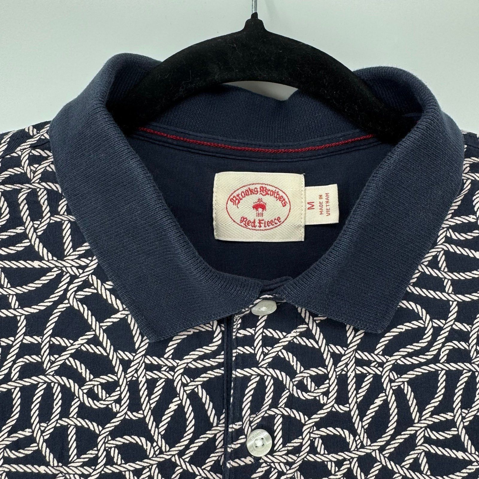 Brooks Brothers Red Fleece Men’s Polo Shirt Medium Navy Whi