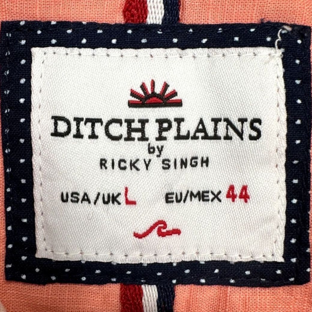 Pinko Ditch Plains Button-Down Shirt Mens Large Salmon Pink Short Sleeve Size US L / EU 52-54 / 3 - 5 Thumbnail