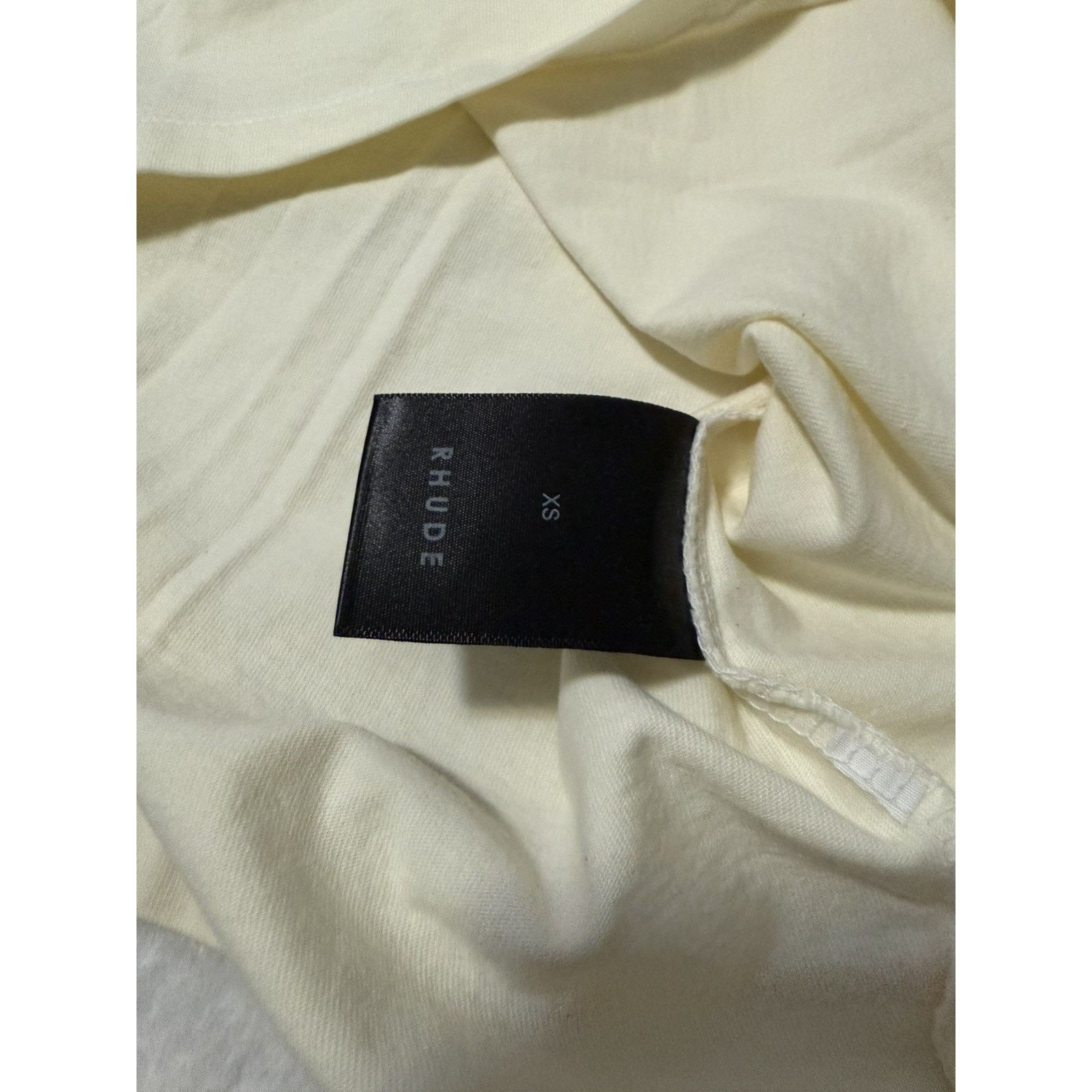 Rhude RHUDE x KITH Mens XS Fits like Large Cream Side Logo T Shirt Size US XS / EU 42 / 0 - 4 Thumbnail