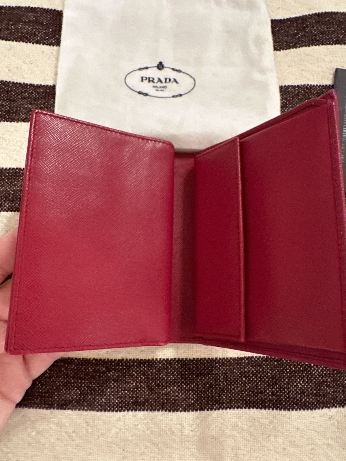 Prada Prada Red Saffiano Wallet Size ONE SIZE - 3 Thumbnail