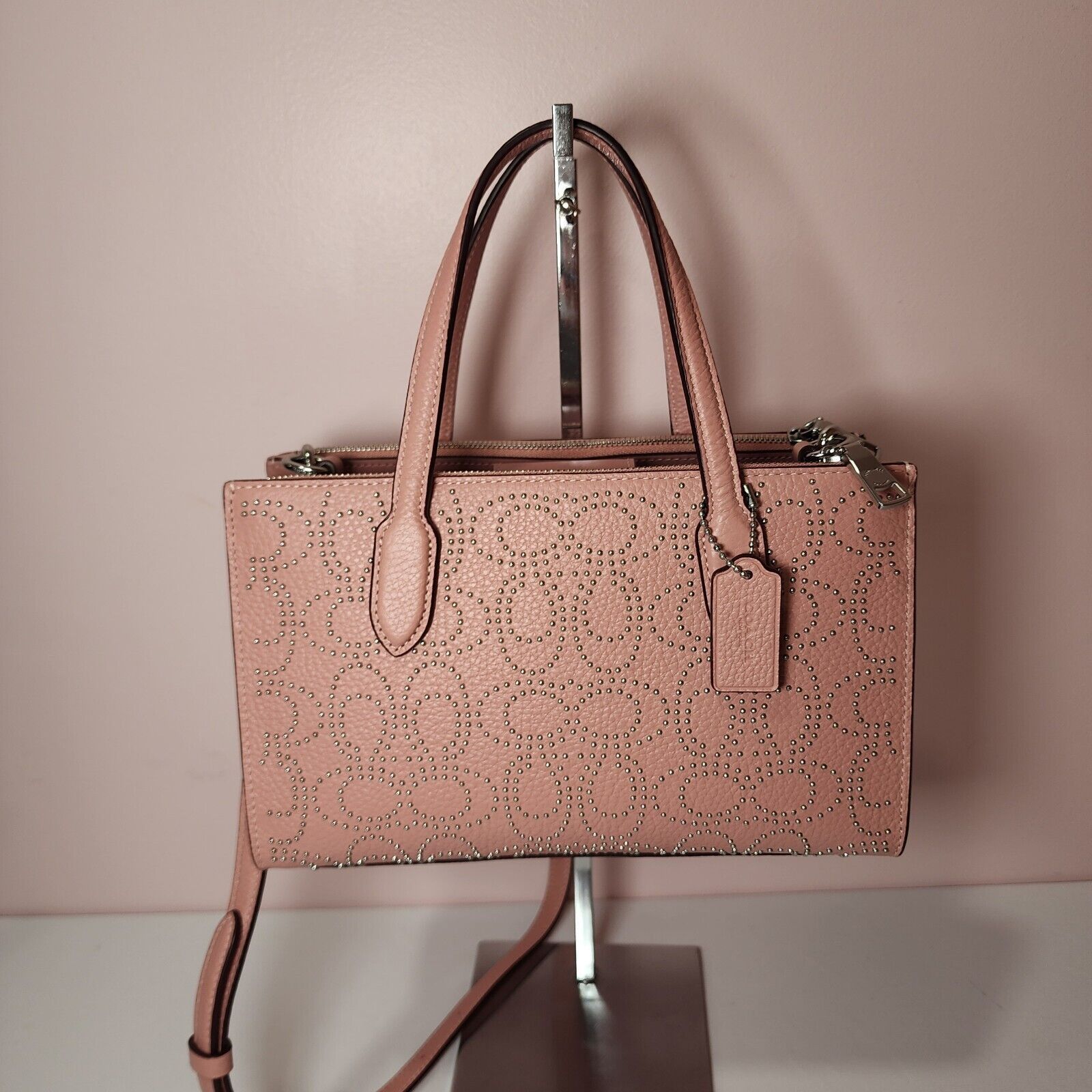 Coach Coach CX266 Nina Small Tote Bag Signature Rivets Petal Pink Size ONE SIZE - 1 Thumbnail