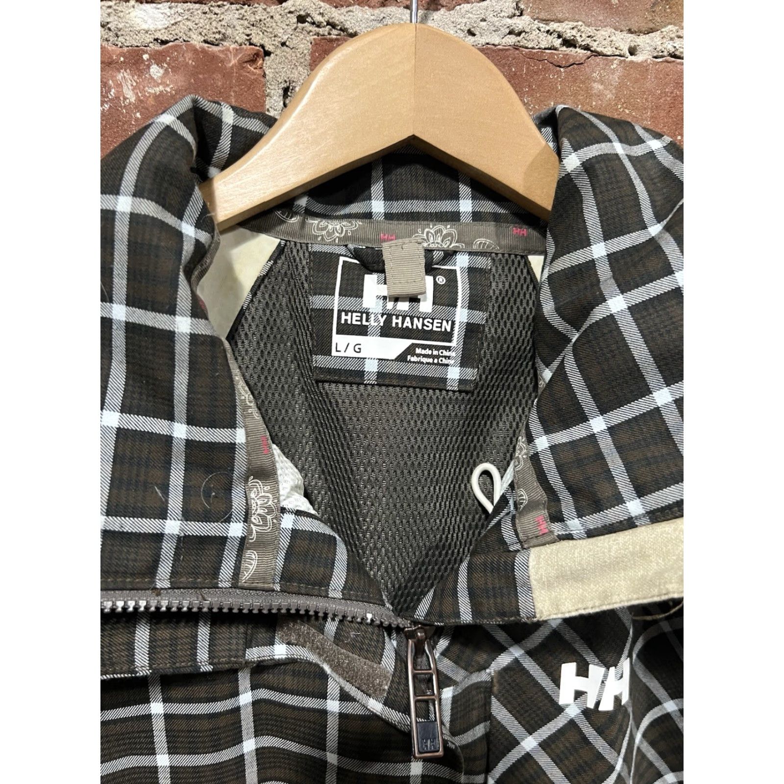 Helly Hansen Helly Hansen Womens Jacket Brown Plaid Hooded Snowboarding Ski Mid-Length Large Size L Regular Coat Shirt? Wait. Size L / US 10 / IT 46 - 2 Thumbnail