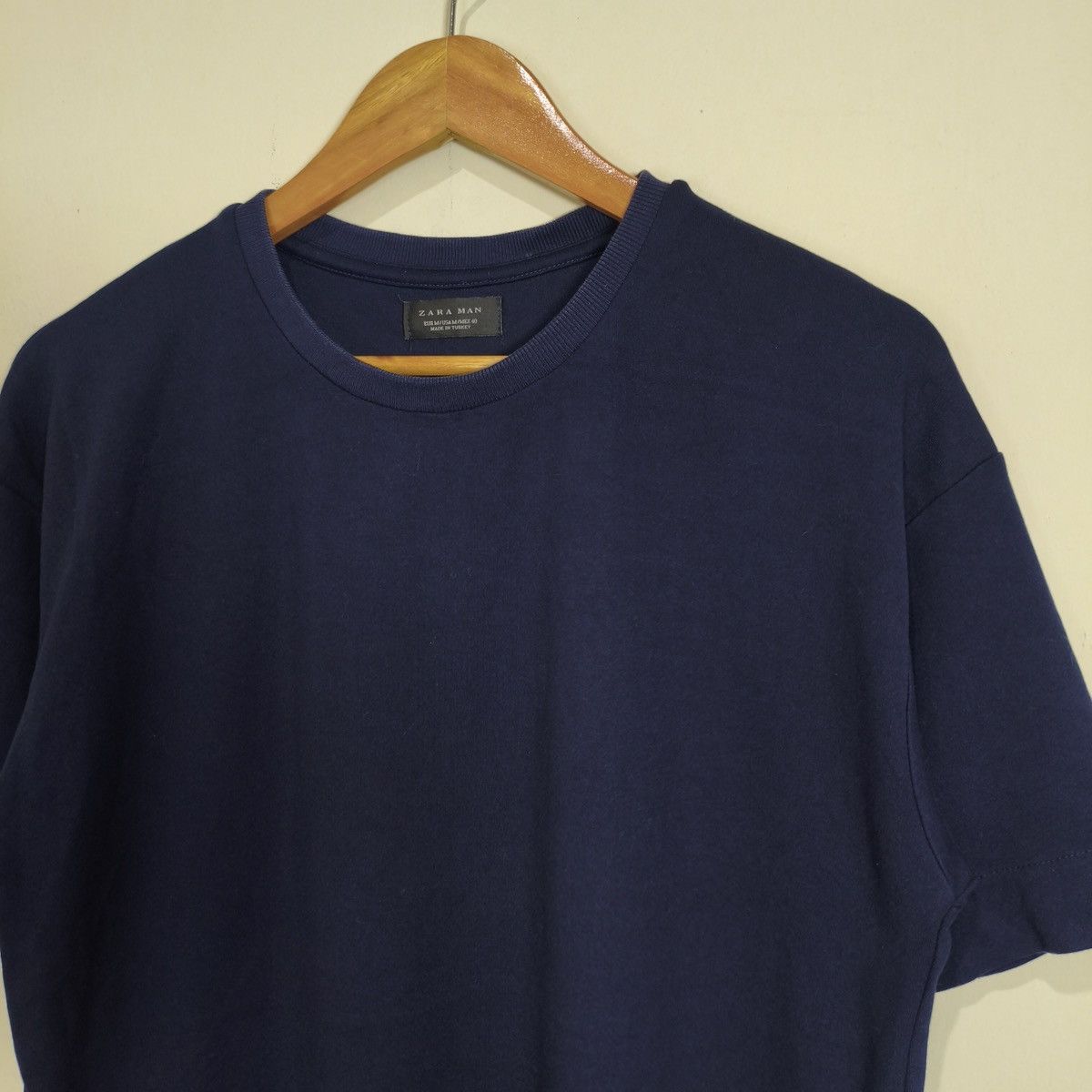 Zara Zara man Navy Blue Plain T-shirt Size US M / EU 48-50 / 2 - 2 Thumbnail