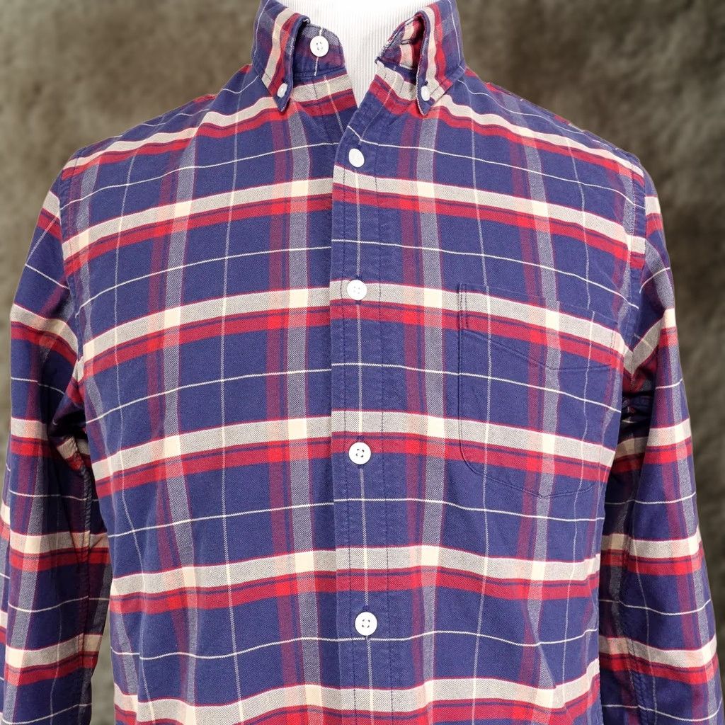 J.Crew J.CREW Shirt Mens M Blue Plaid Long Sleeve Button-Up Slim Oxford 100% Cotton Size US M / EU 48-50 / 2 - 1 Thumbnail