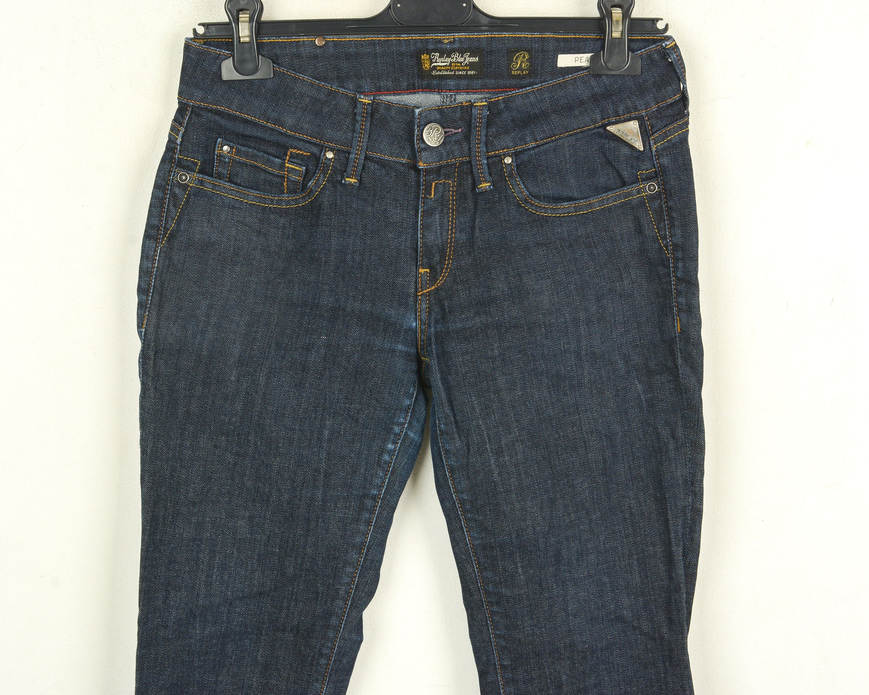 Replay PEARL Women W28 L32 Tapered Straight Jeans Trousers Low Rise Size 28" / US 6 / IT 42 - 2 Thumbnail